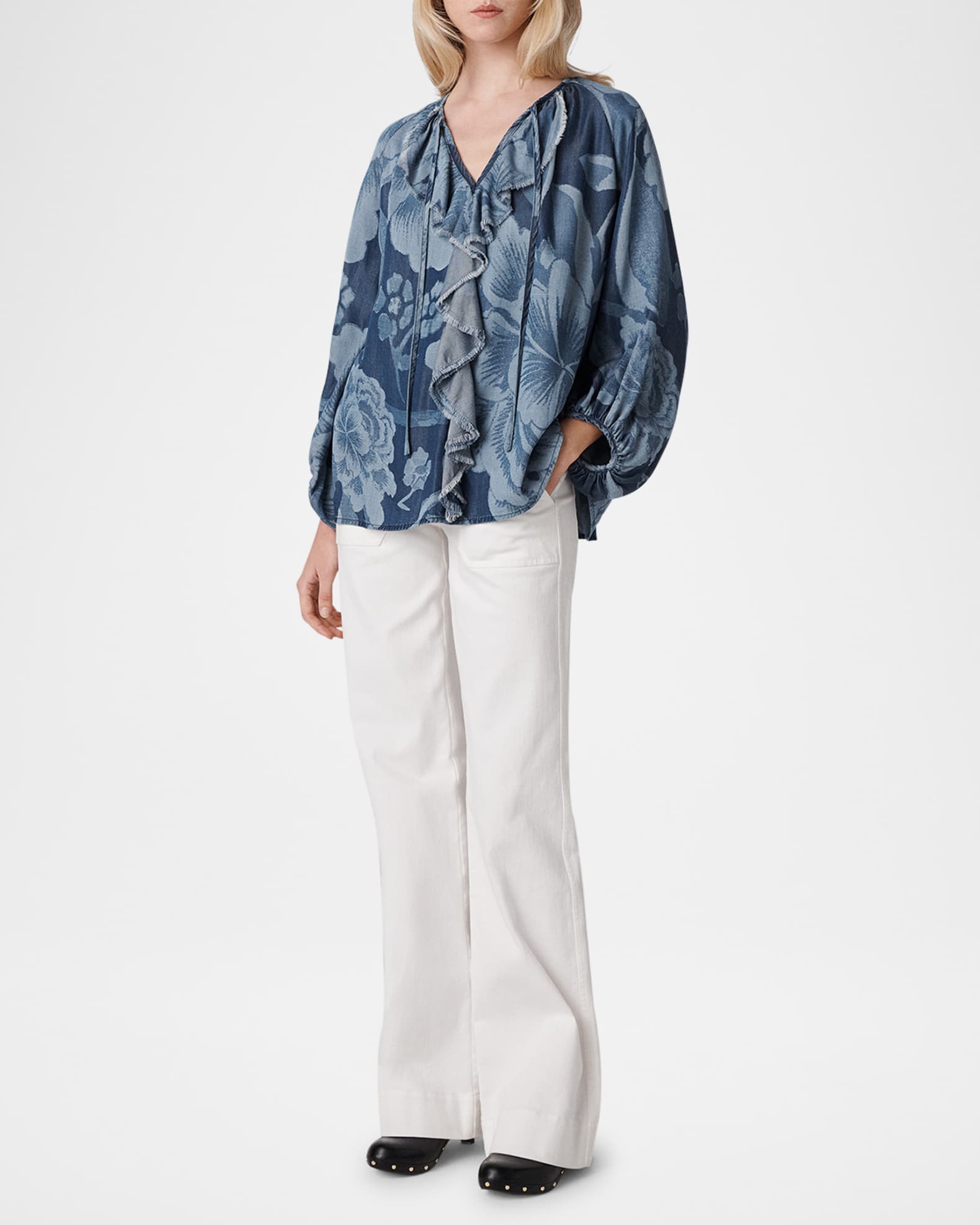 Nicky Floral-Print Ruffle Top 1