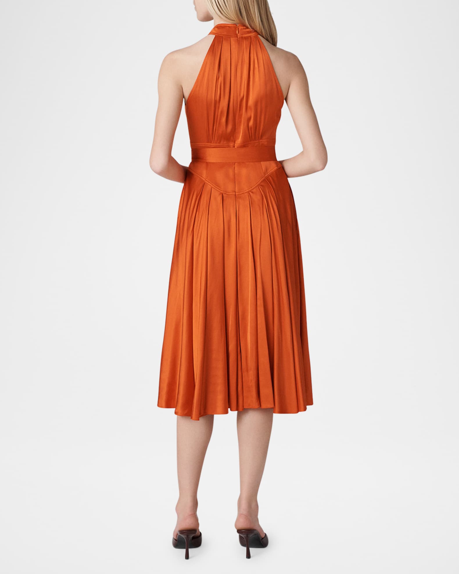 Nicola Pleated Halter Midi Dress 1