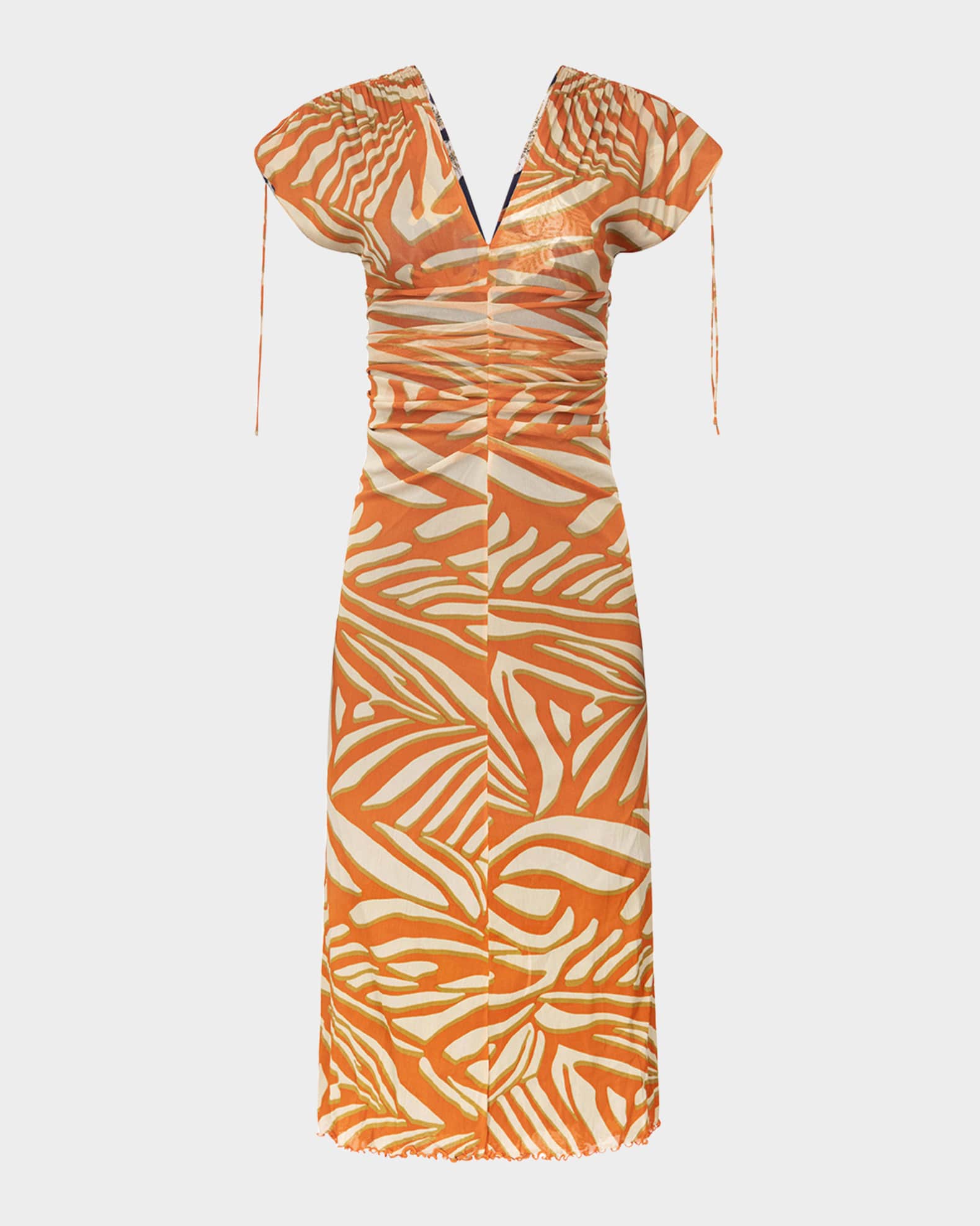 Ella Ruched Reversible Midi Dress 0