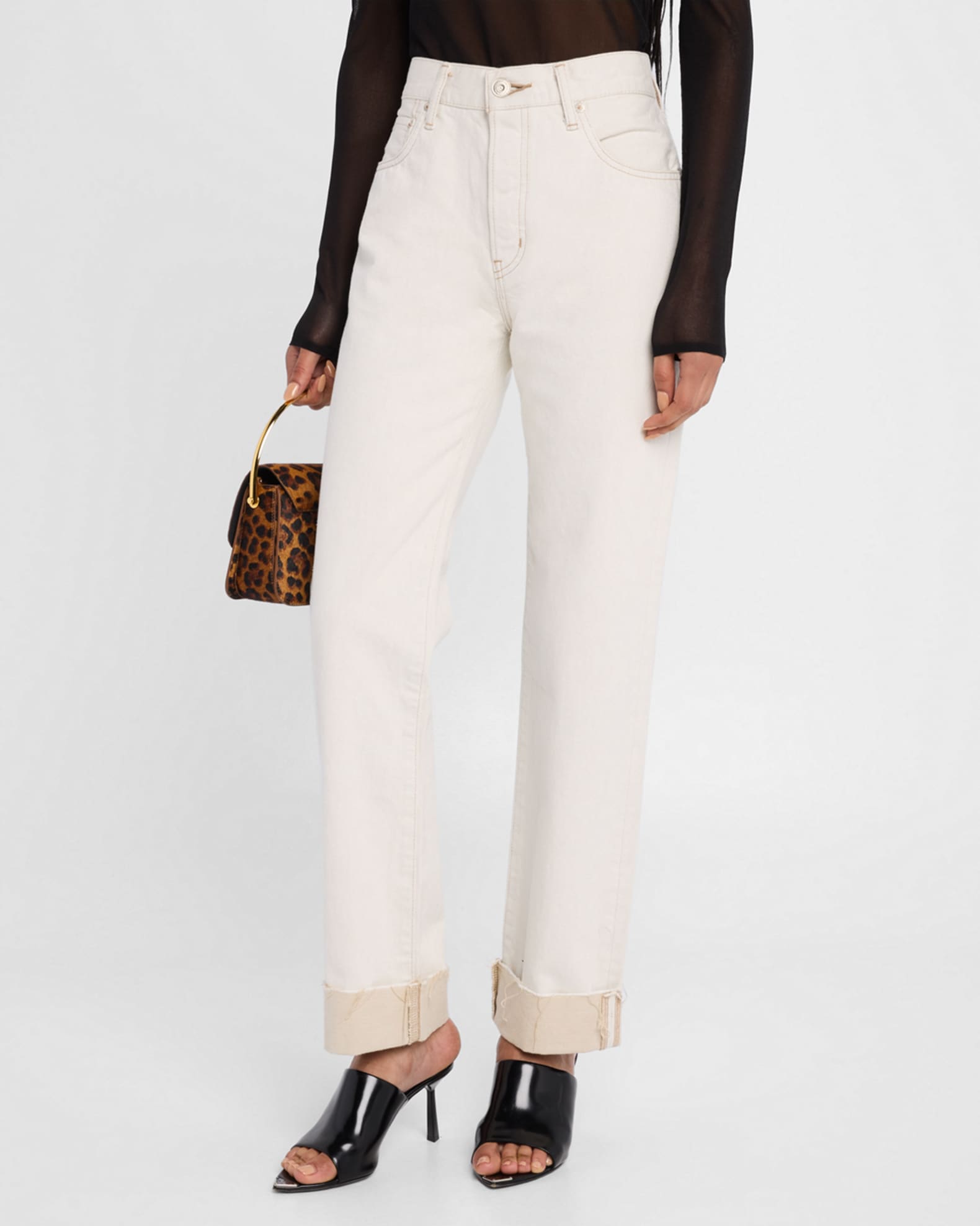 MOUSSY BEP OG ラインストーン 　WHITE MOUSSY VINTAGE Bellport Straight Jeans | Neiman Marcus