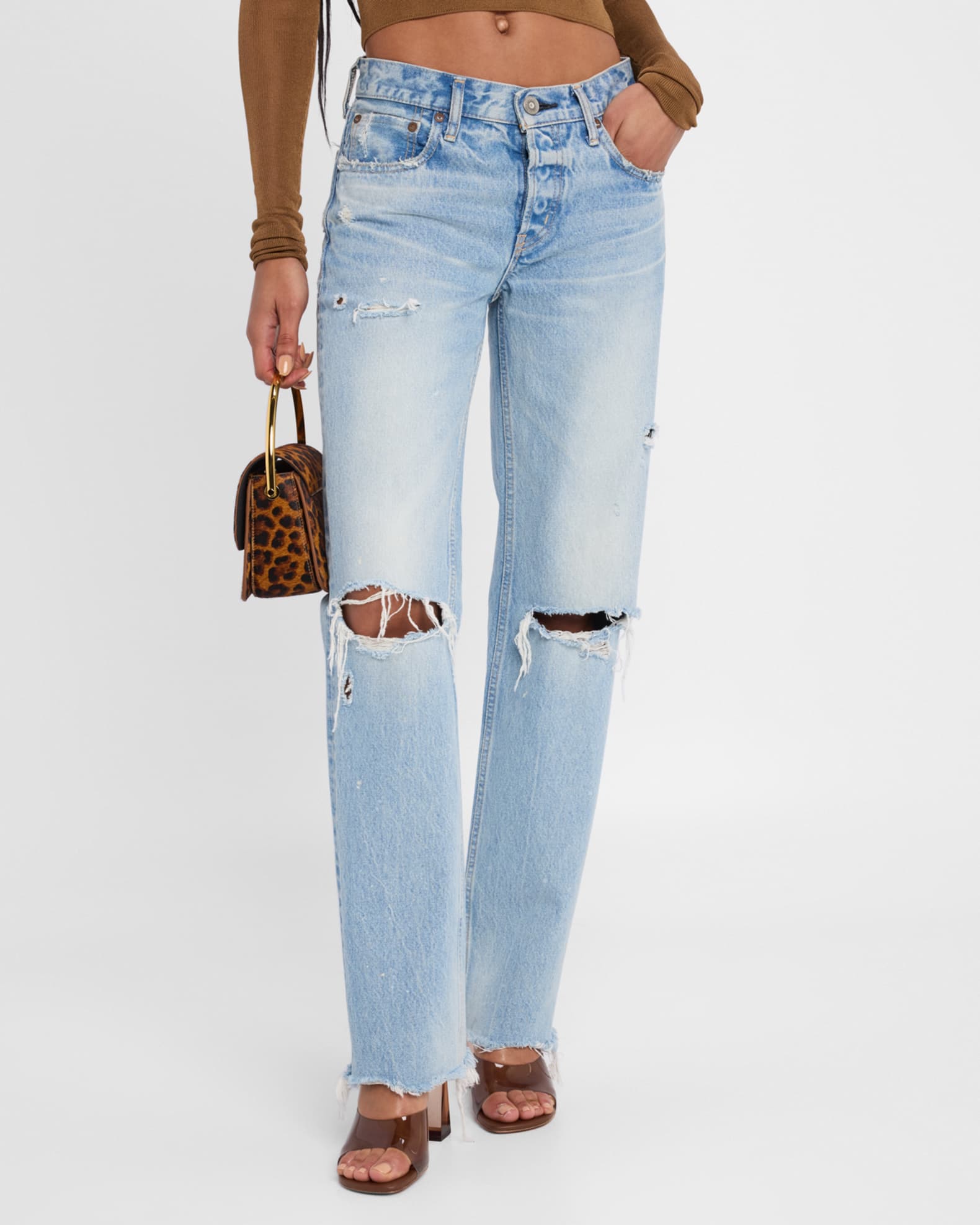 MOUSSY VINTAGE Odessa Straight Low-Rise Jeans | Neiman Marcus