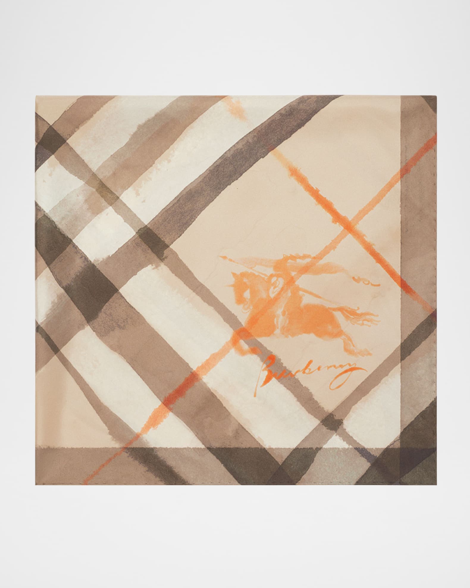 スカーフ Burberry Silk Scarf Watercolor Effect Check スカーフ Burberry Silk Scarf Watercolor Effect Check