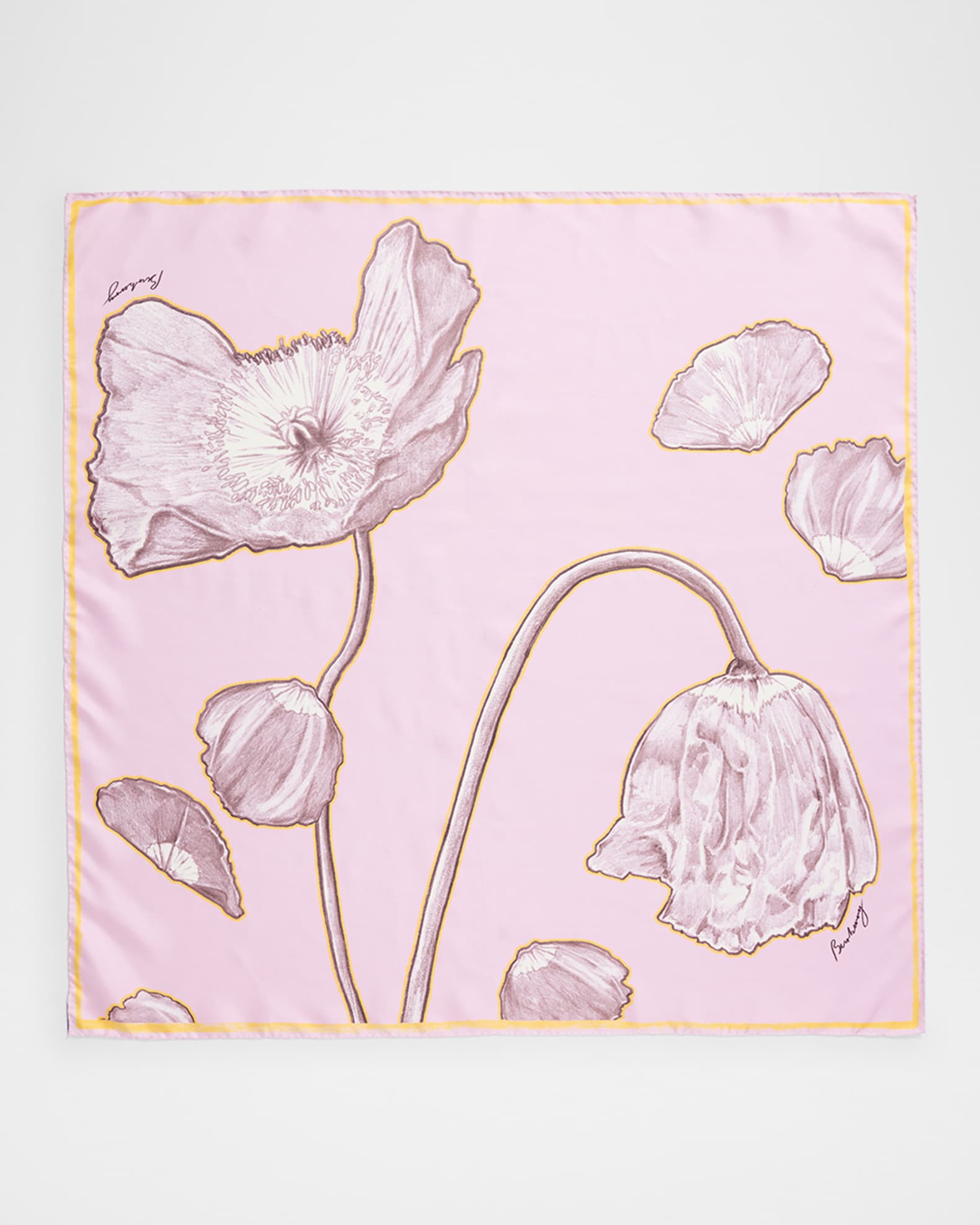 Watercolor Poppies Square Scarf 0