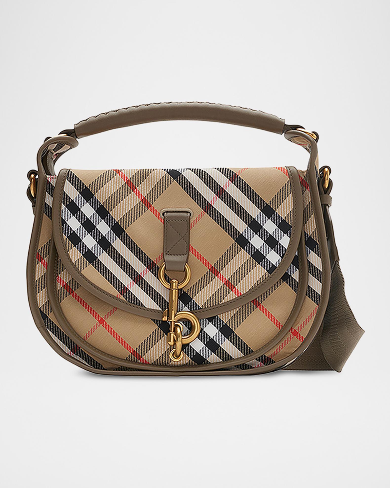 Burberry Clip Small Check Canvas Messenger Bag | Neiman Marcus