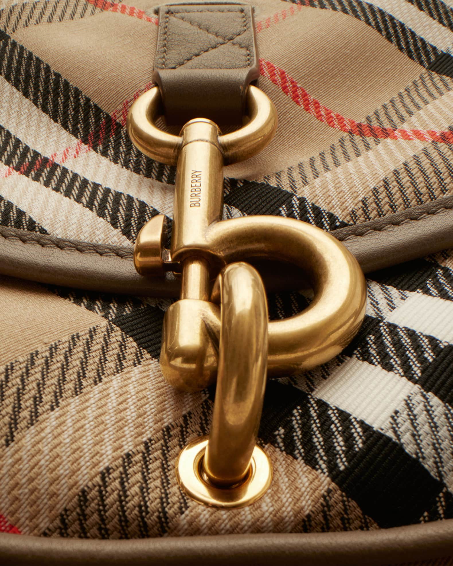 Burberry Clip Small Check Canvas Messenger Bag | Neiman Marcus