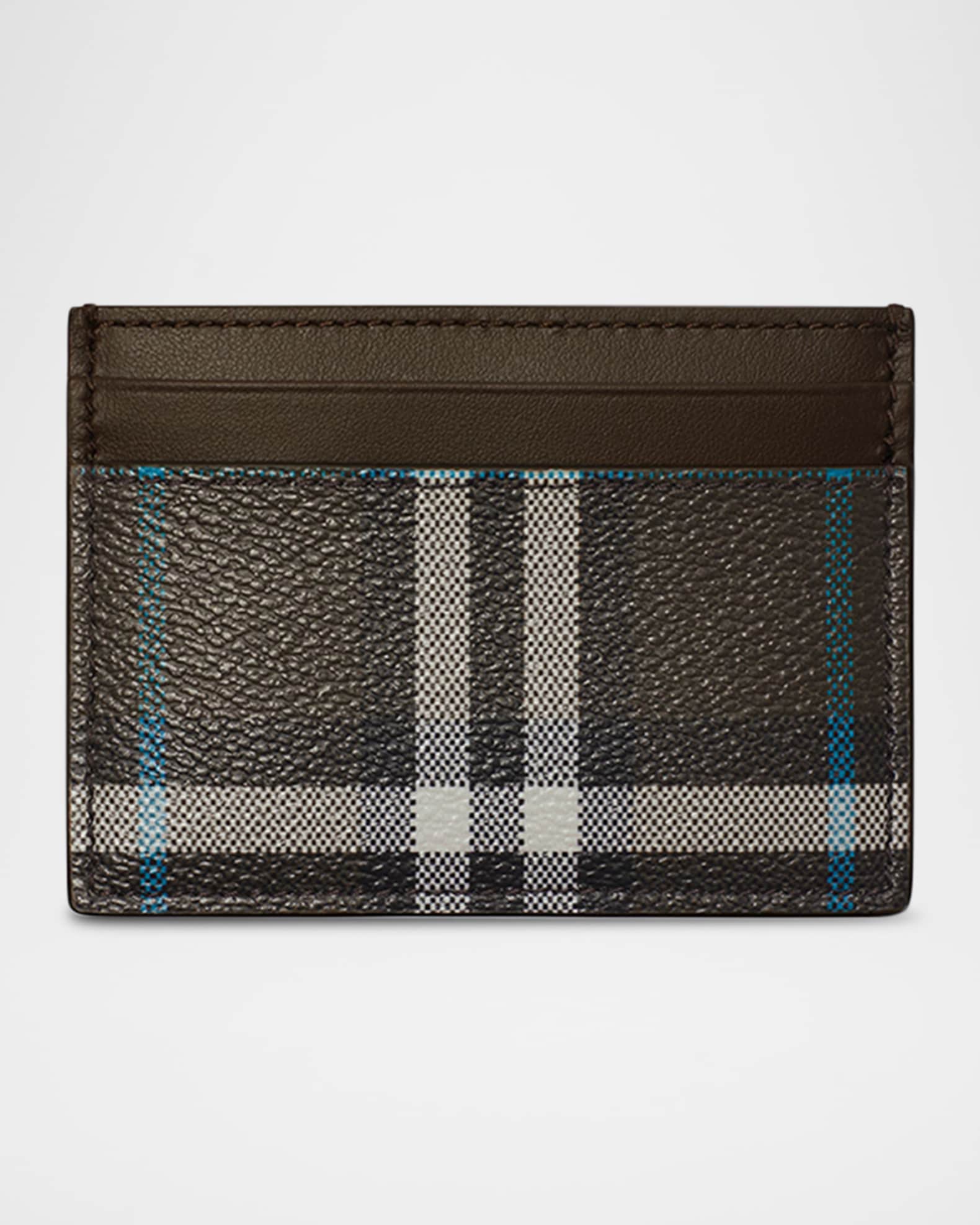 Sandon Check Leather Card Holder 0