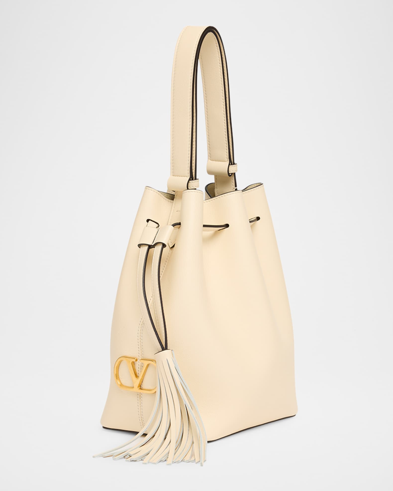 Valentino Garavani So Seau Tassel Leather Bucket Bag