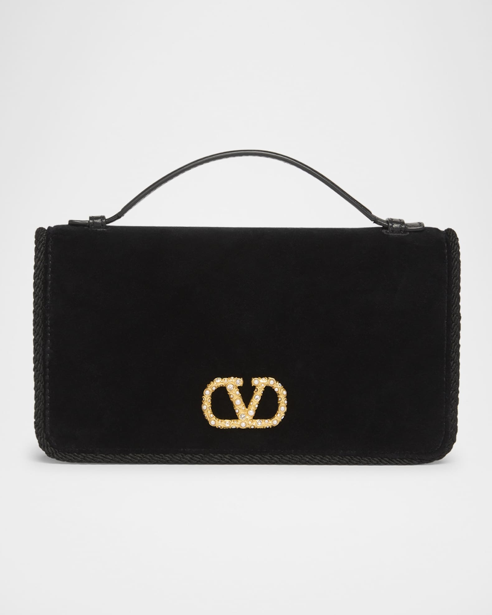 VIP【送料関税込】VALENTINO GARAVANI VLOGO SIGNATURE WALLET Valentino Garavani VLOGO Signature Suede Wallet with Chain
