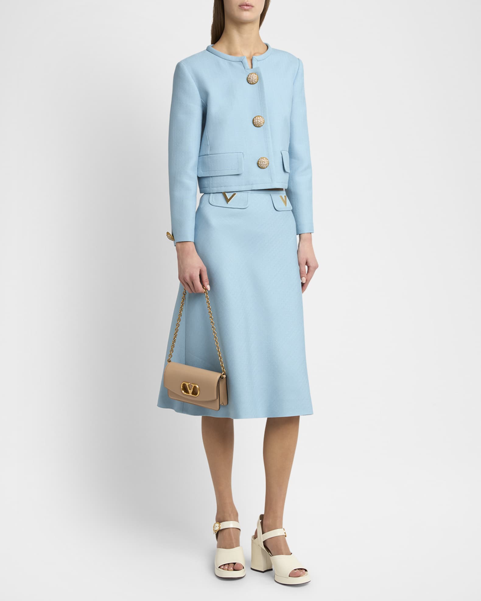 クラッチバッグ VALENTINO GARAVANI SMALL CLUTCH Vロゴ シグネチャー グレインカーフスキン クラッチバッグ for