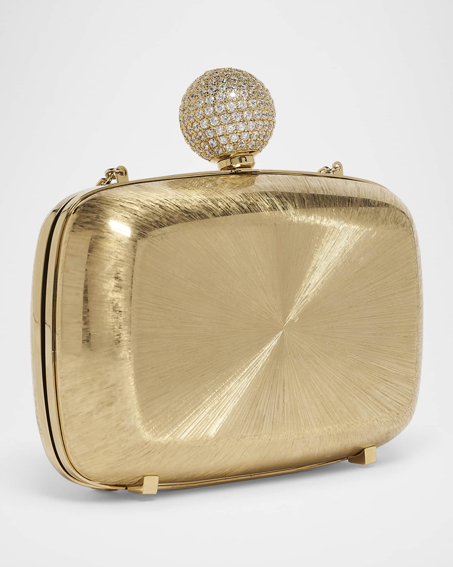 Golden Strass Metal Clutch Bag 1