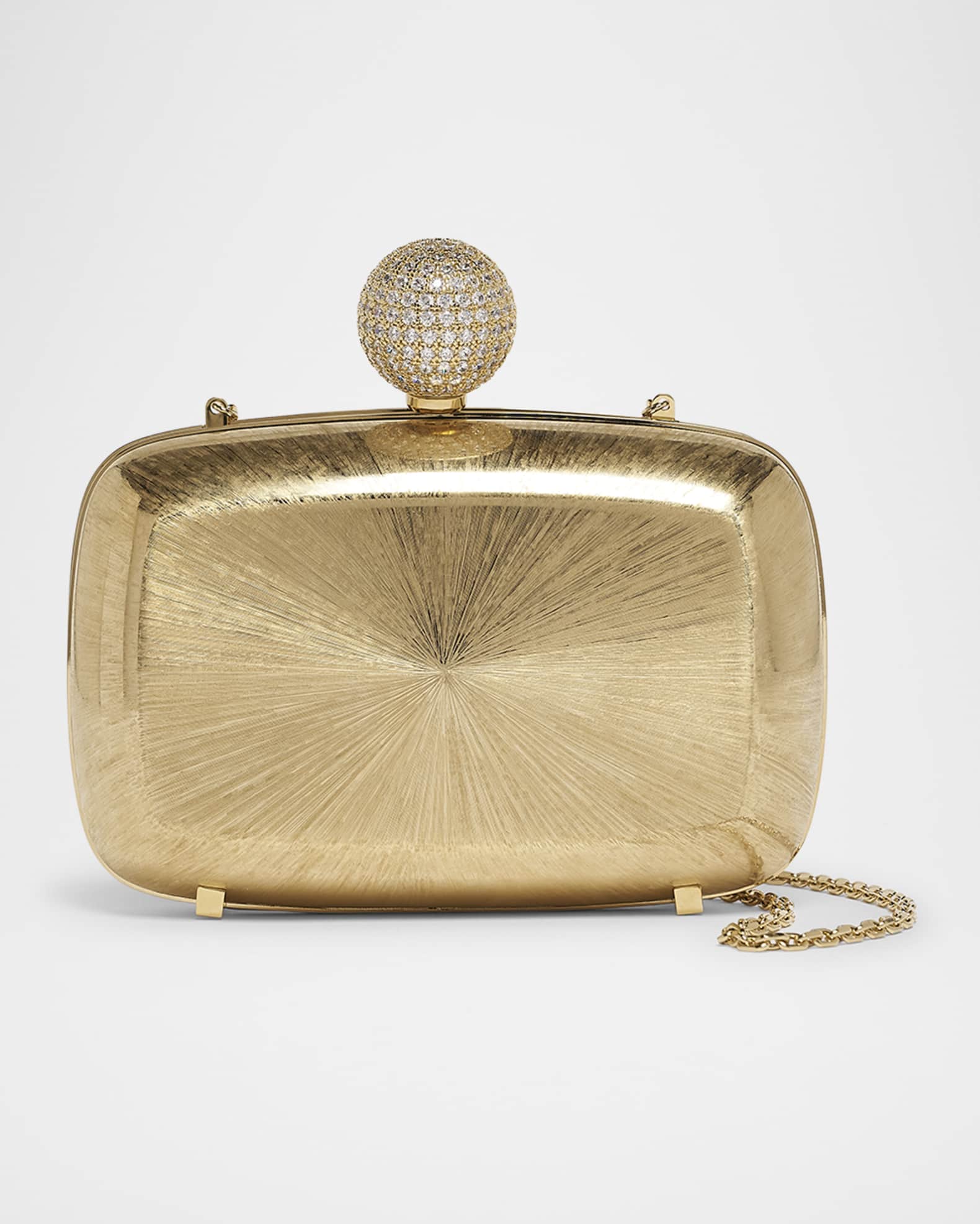 Golden Strass Metal Clutch Bag 0