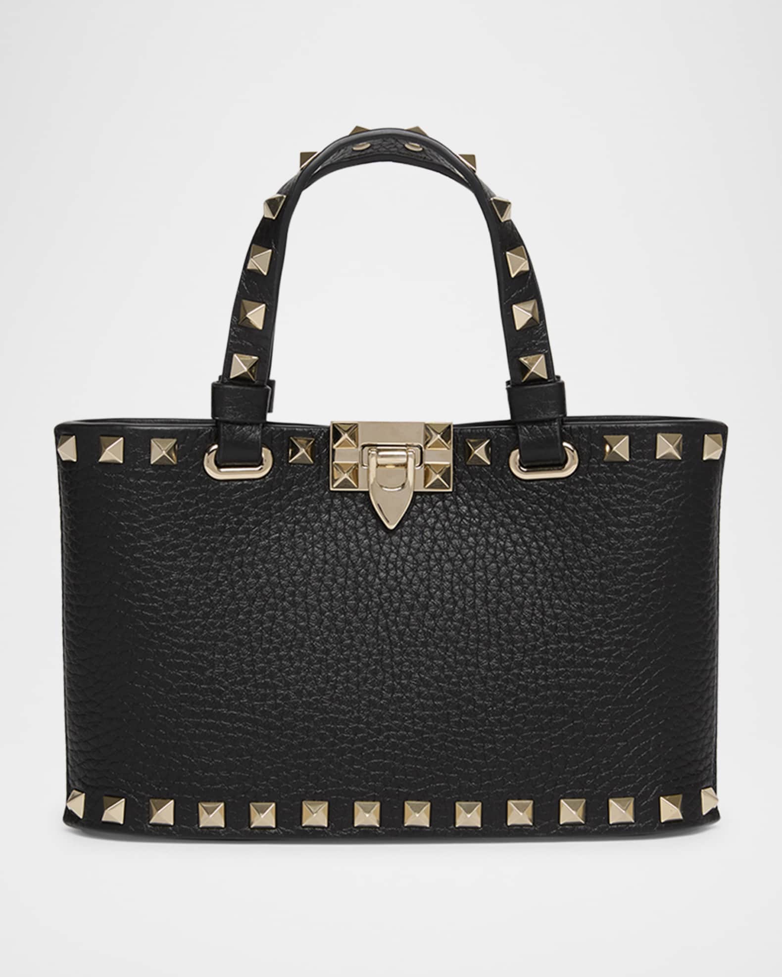 トートバッグ VALENTINO GARAVANI BLACK LEATHER MINI ROCKSTUD TOTE BAG Valentino Garavani Mini Rockstud Leather Tote Bag | Neiman