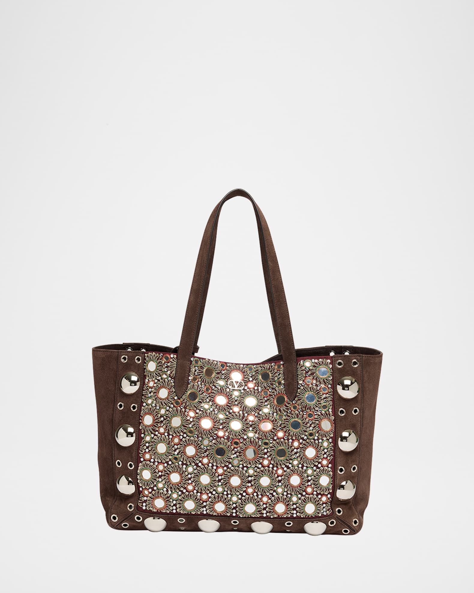 トートバッグ VALENTINO GARAVANI NELLCOTE LARGE SUEDE LEATHER TOTE VALENTINO GARAVANI Nellcôte Embellished Suede Tote Bag for