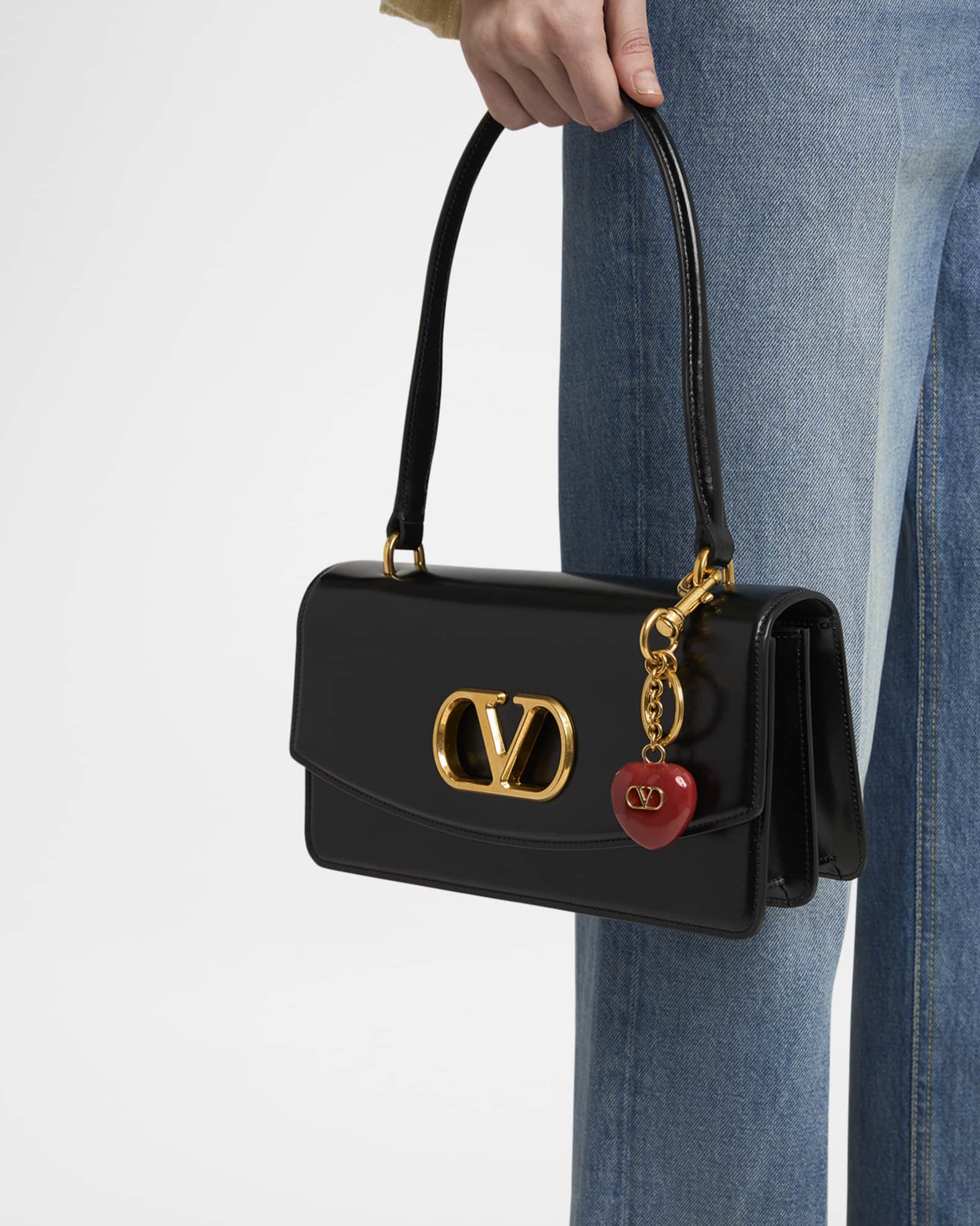 Valentino Garavani VLOGO Signature Heart Charm Keyring