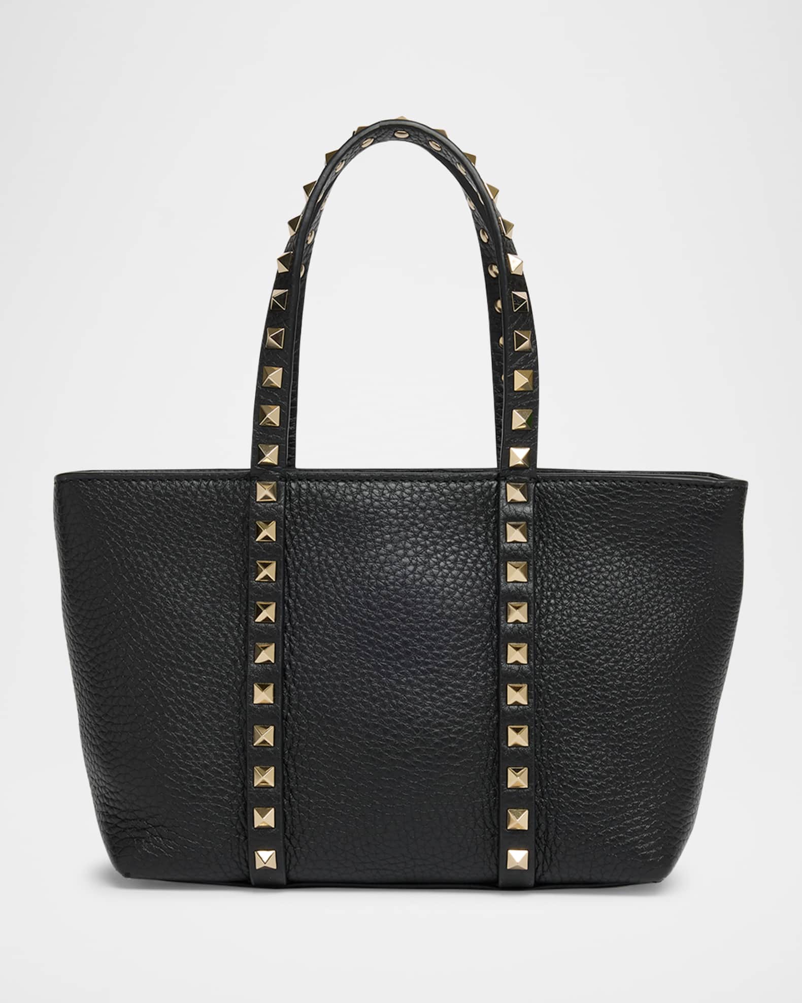 トートバッグ VALENTINO GARAVANI ROCKSTUD SMALL LEATHER TOTE BAG Rockstud Small leather tote bag in black - Valentino