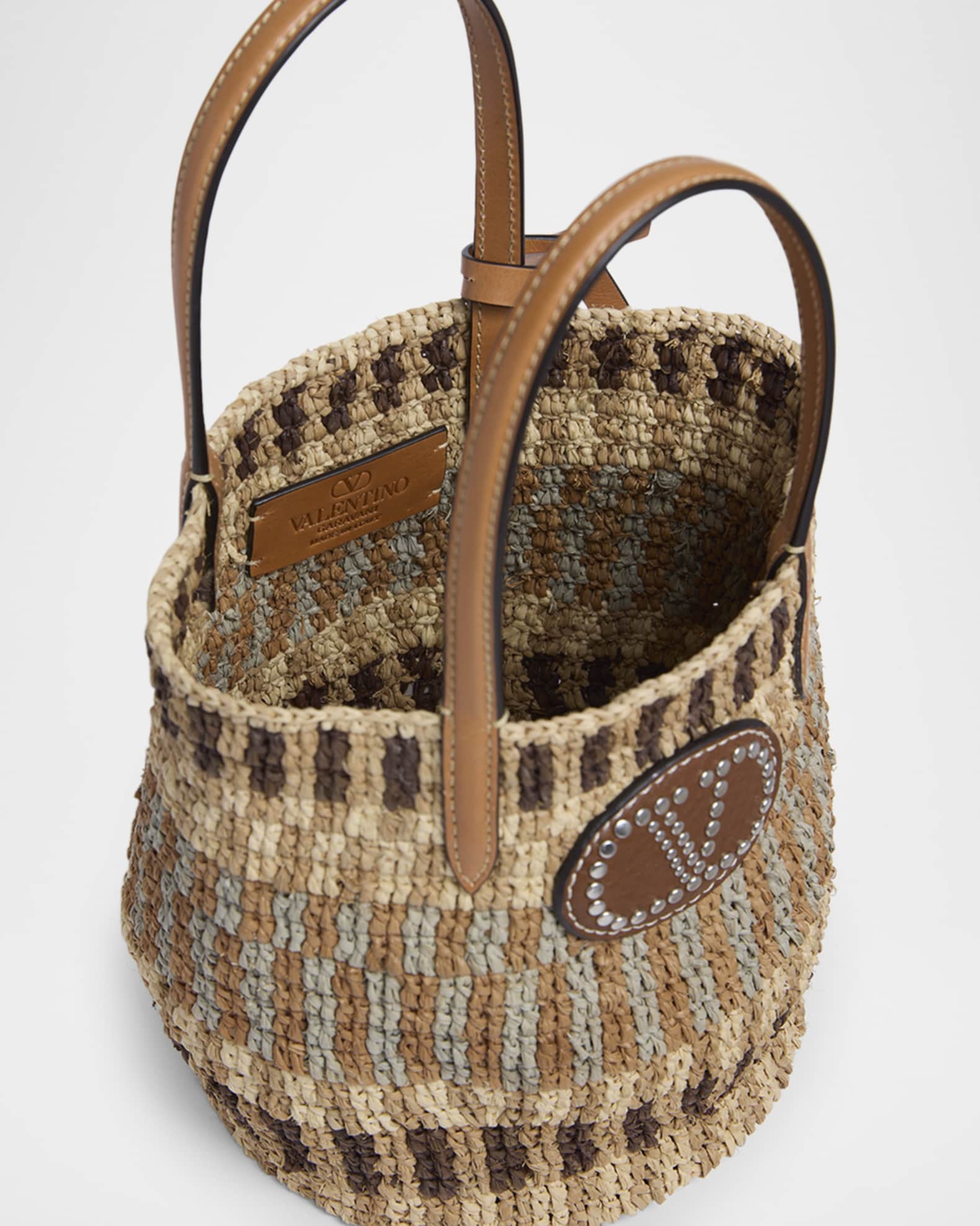 VALENTINO★VLOGO SIGNATURE SMALL BUCKET BAG WITH FRINGES Valentino Garavani VLOGO Signature Small Crochet Bucket Bag