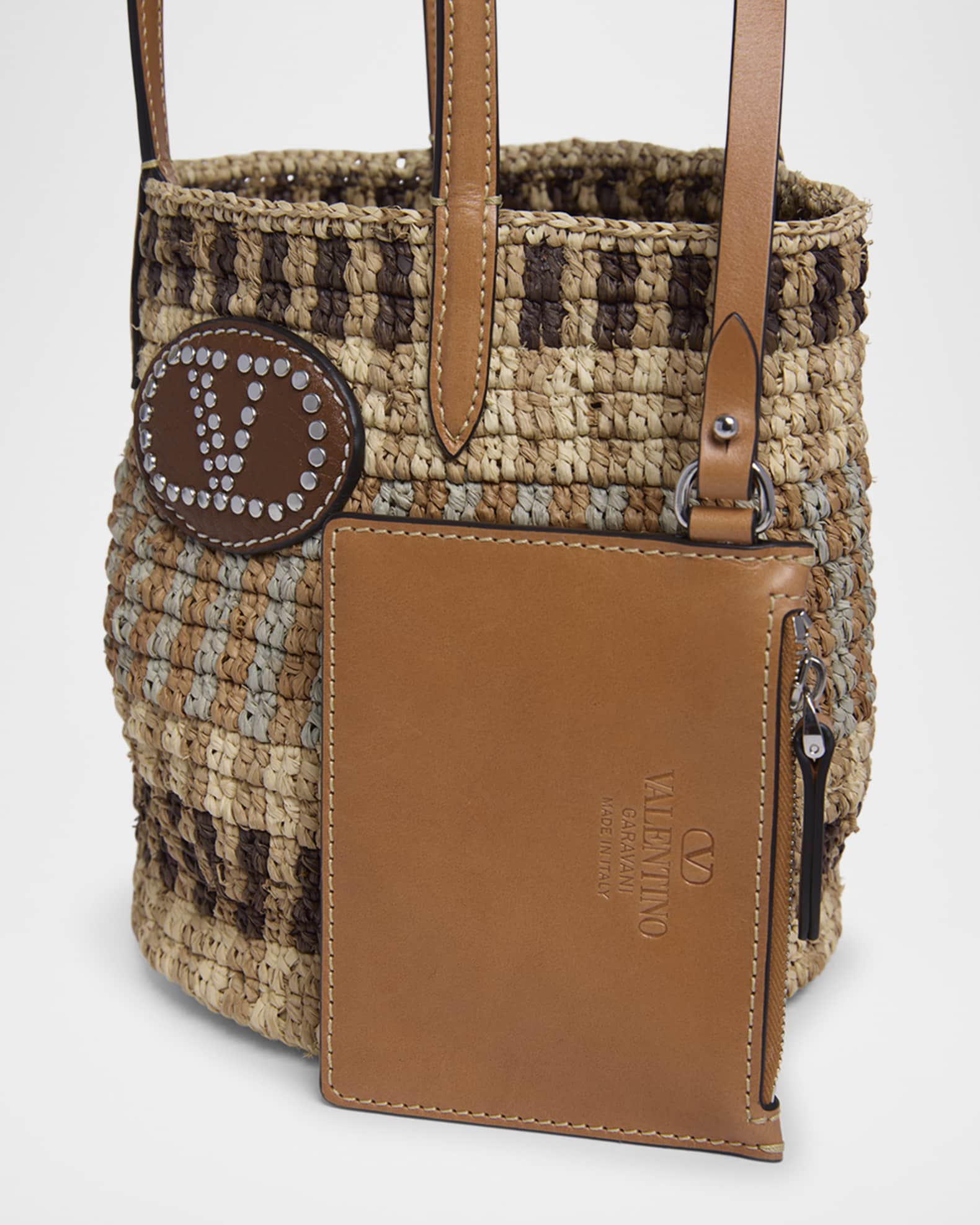 Valentino Garavani VLOGO Signature Small Crochet Bucket Bag