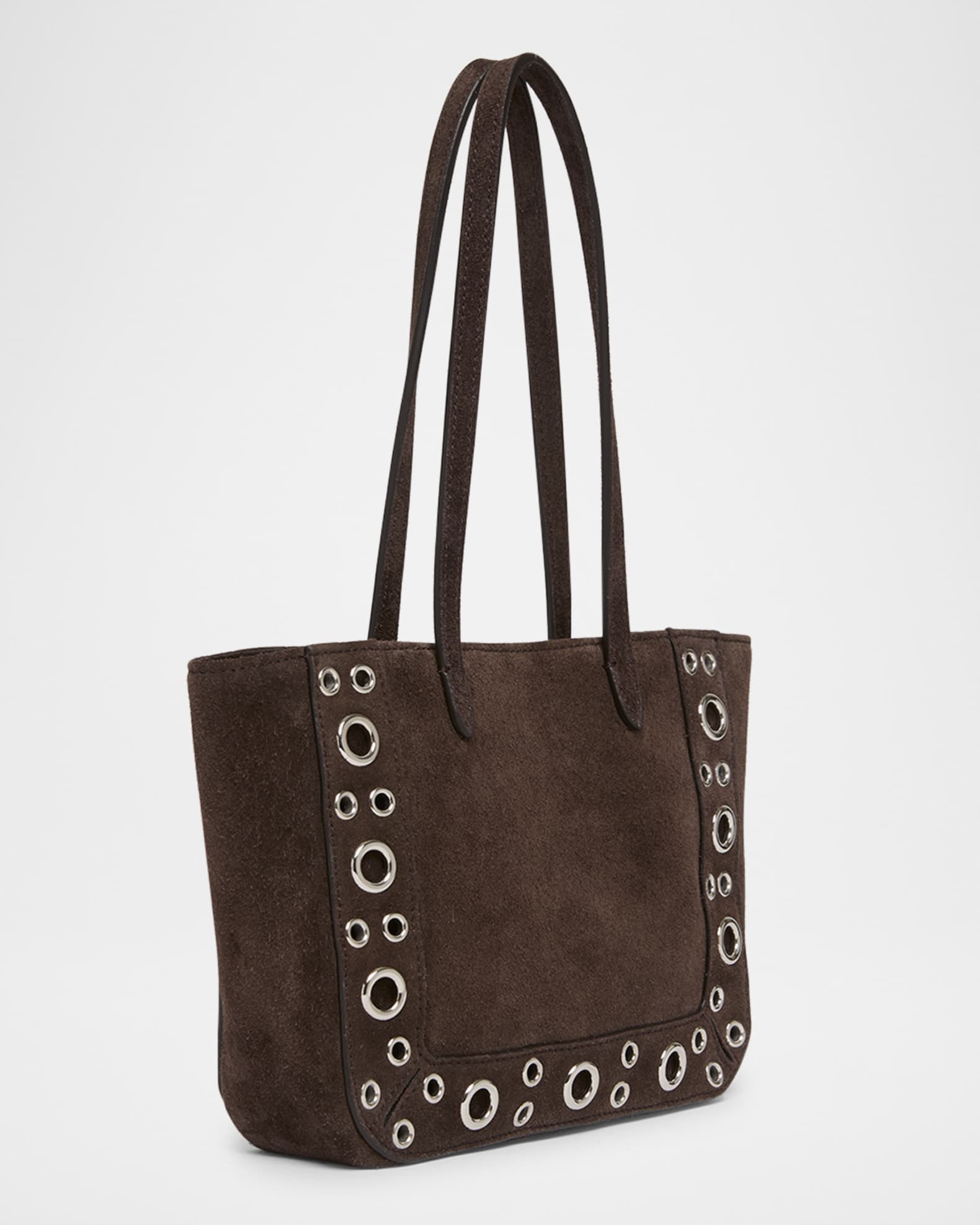 トートバッグ VALENTINO GARAVANI NELLCOTE MINI TOTE BAG IN SUEDE Valentino Garavani Nellcote Mirror-Embellished Suede Mini
