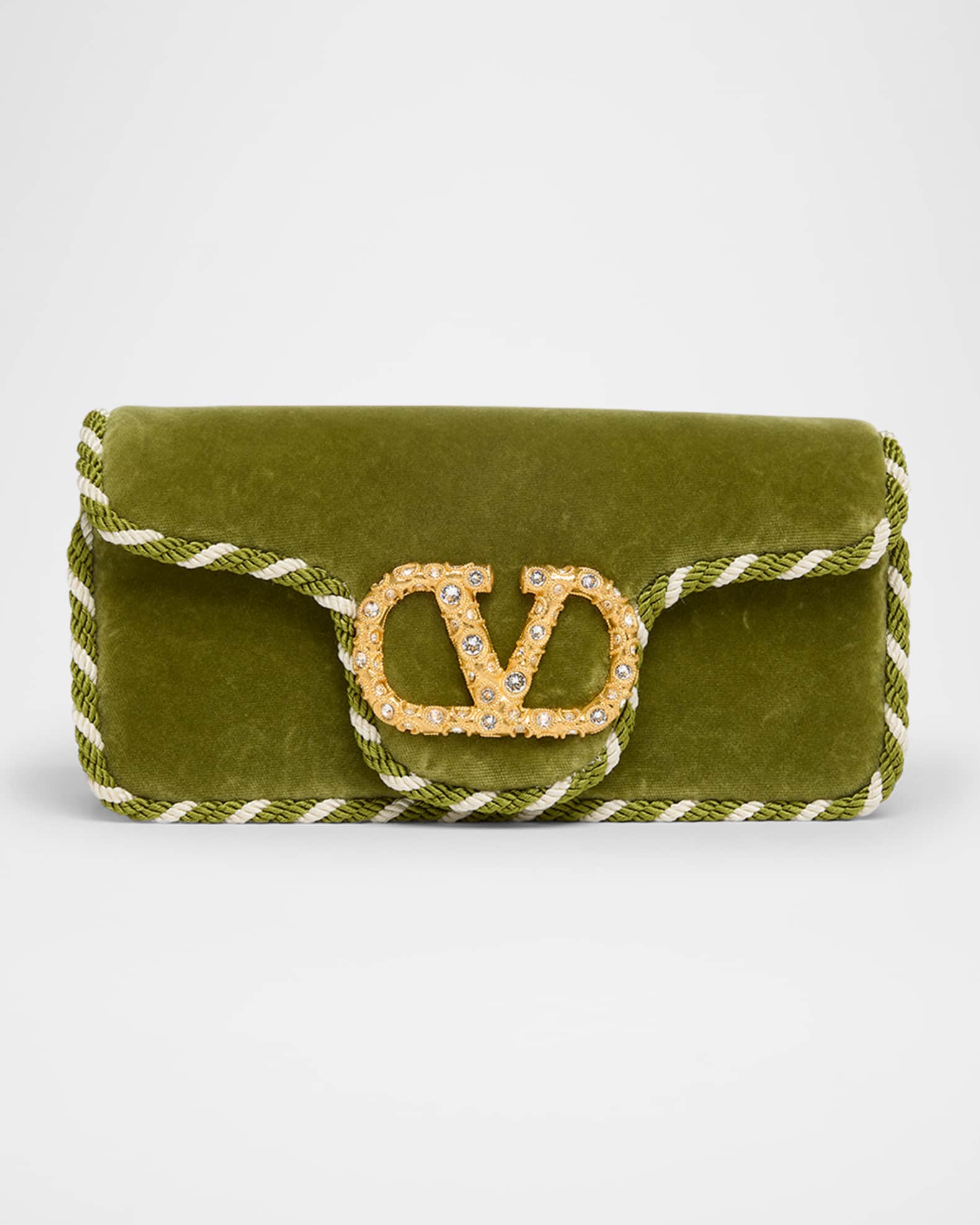 Valentino Garavani Loco VLOGO Velvet Clutch Bag | Neiman Marcus