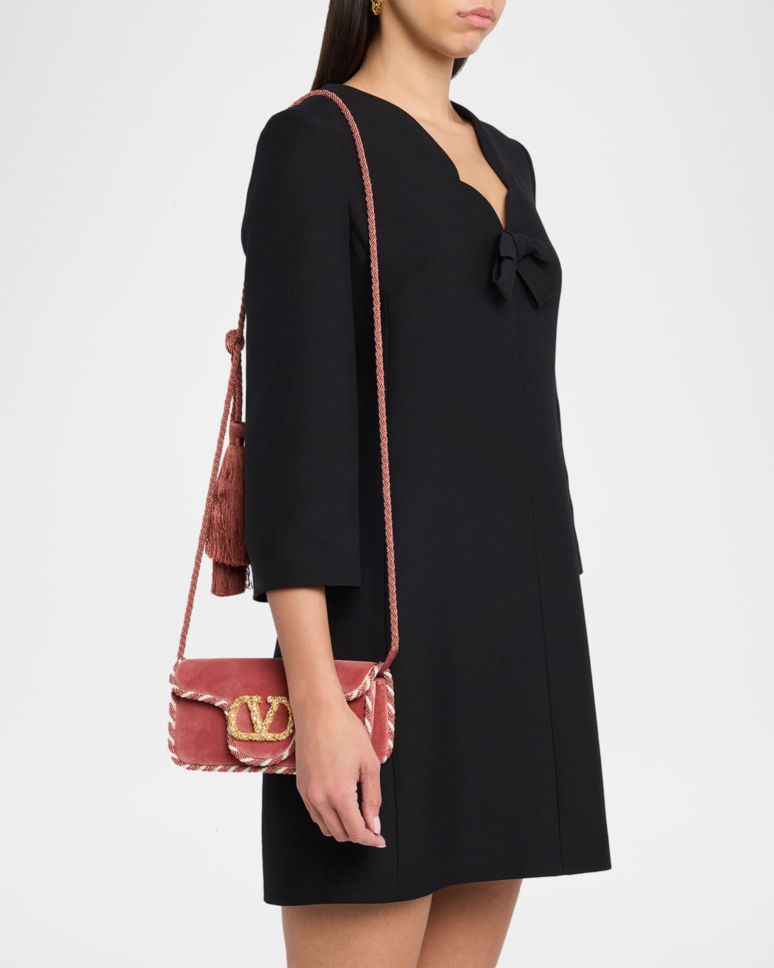 Valentino Garavani Loco VLOGO Velvet Clutch Bag | Neiman Marcus