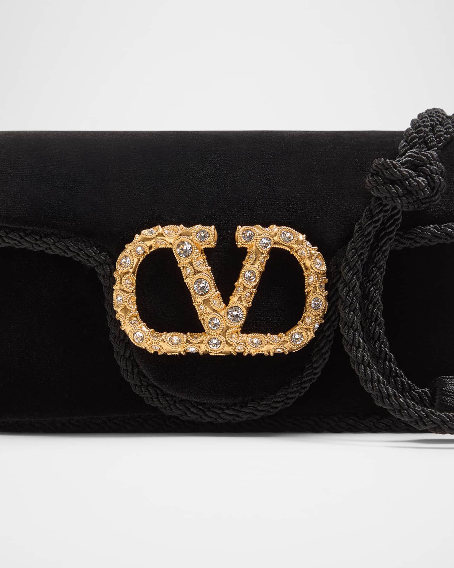 Valentino Garavani Loco VLOGO Velvet Clutch Bag | Neiman Marcus