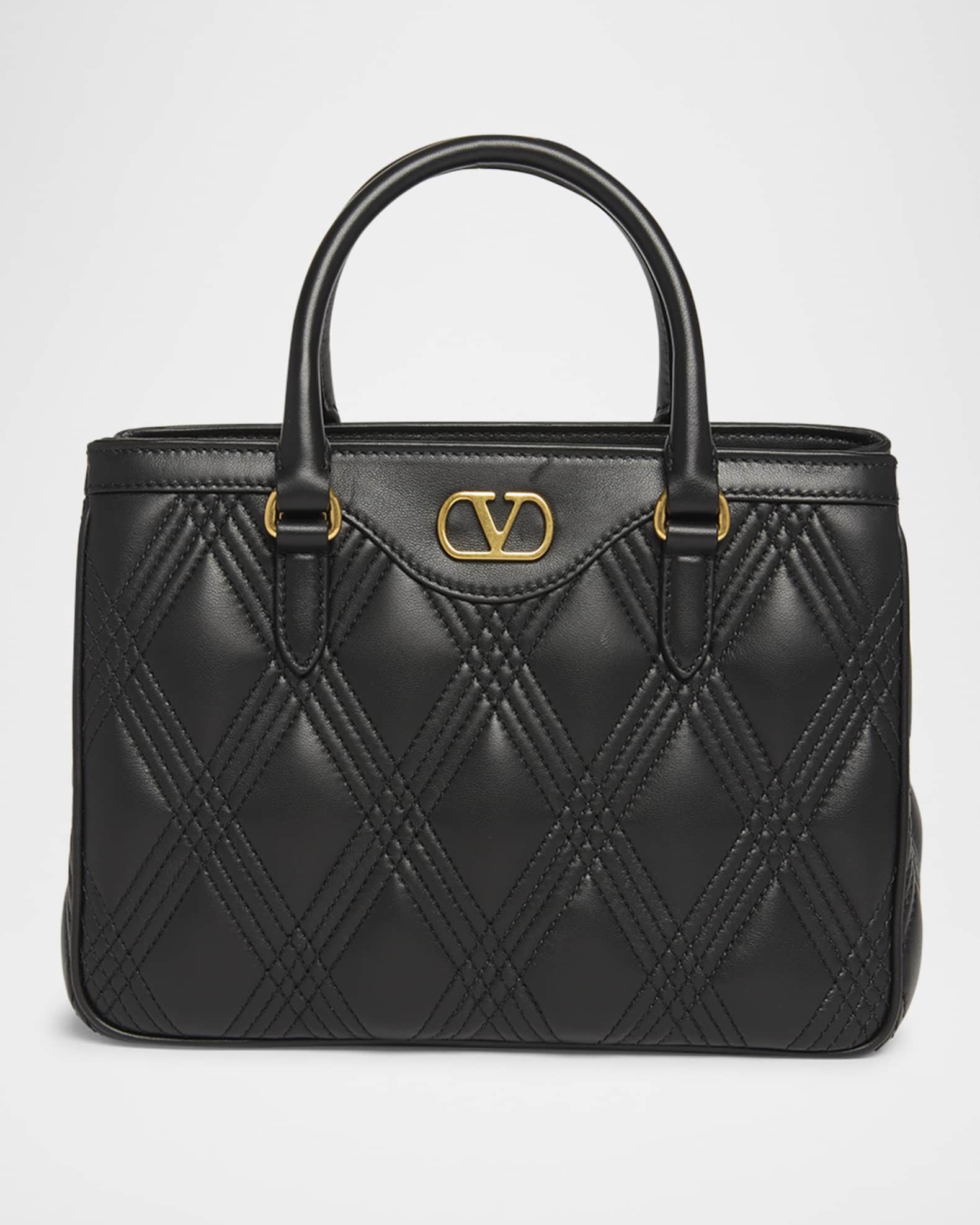 Quilted Leather Top-Handle Bag 0
