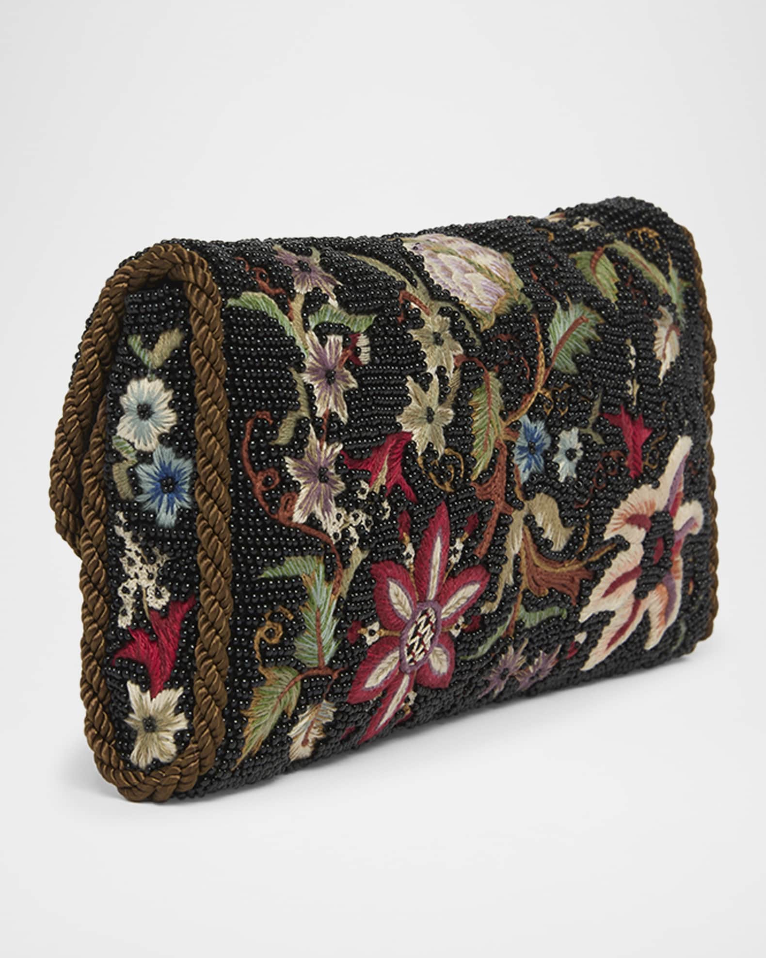 VALENTINO GARAVANI ビーズバッグ 2点セット 花柄 Valentino Garavani Vain Floral Beaded Shoulder Bag | Neiman Marcus