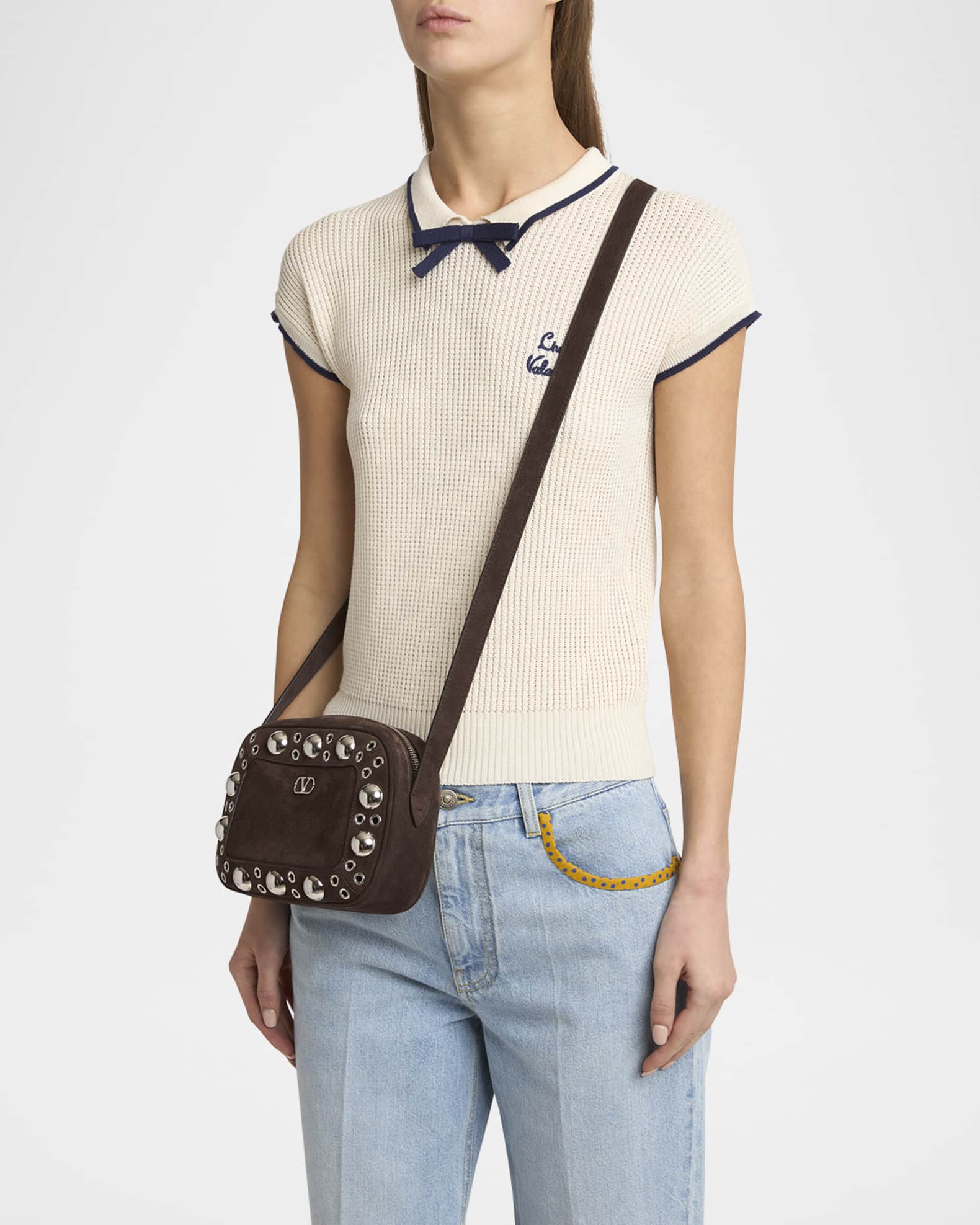 ショルダーバッグ Valentino Garavani Cross Body Bag Nellcote Valentino Garavani Suede Nellcote Cross-Body Bag | Harrods US