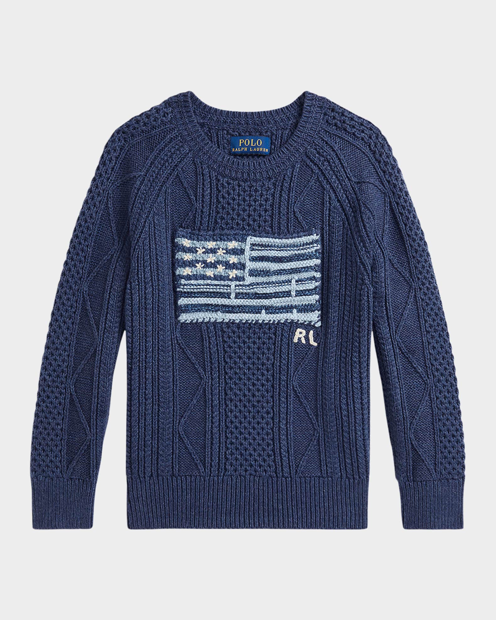 Boy's Cotton Faded Flag Sweater 0