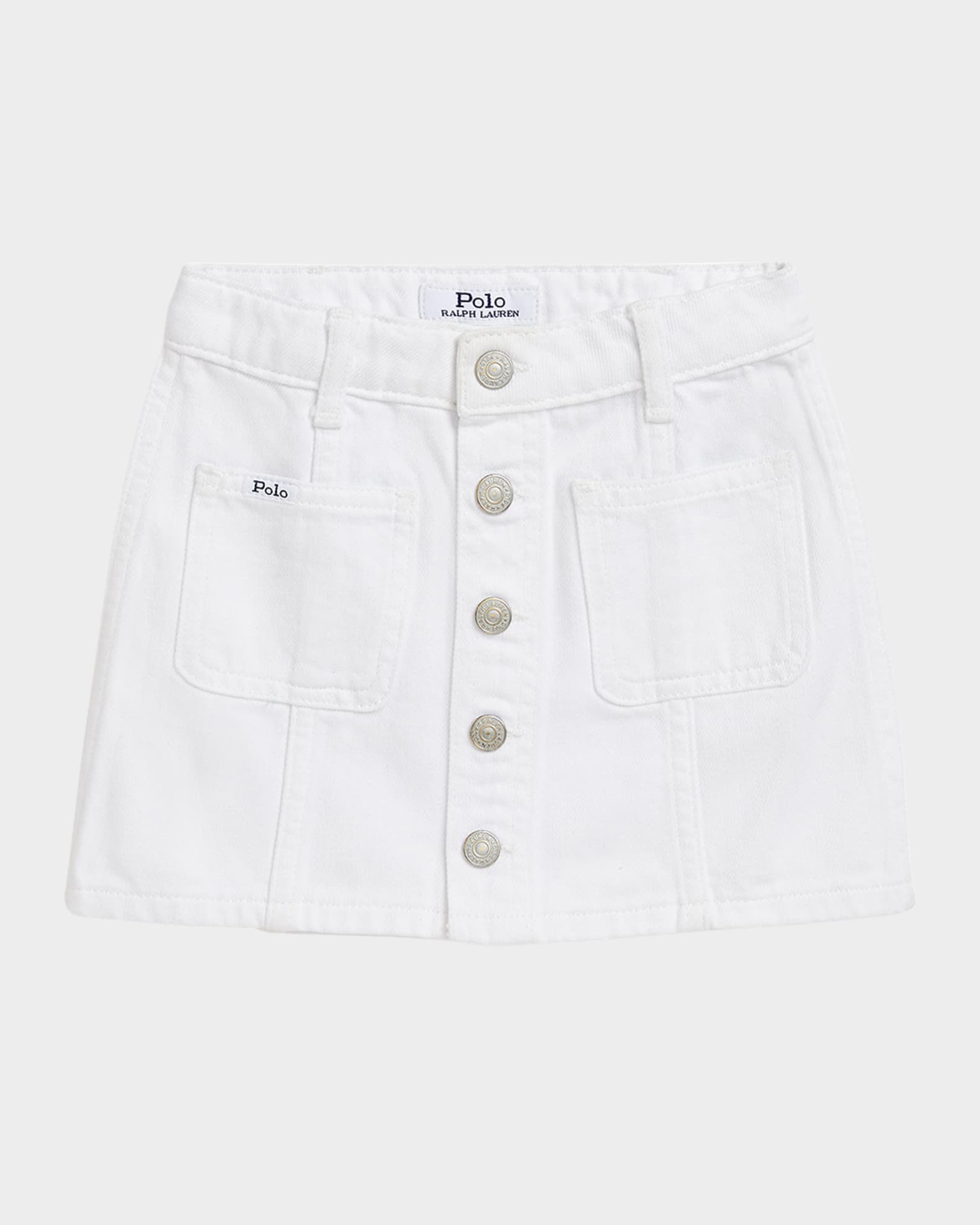 Girl's Denim Patch Pocket Mini Skirt, Size 2-6X 0