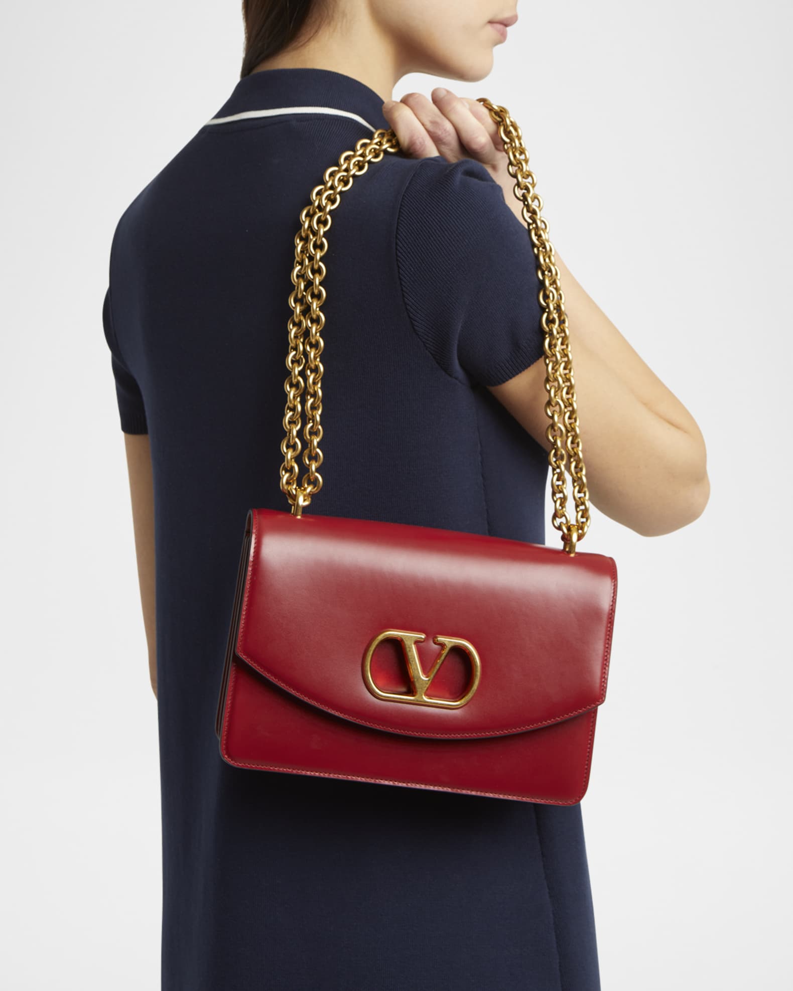 Valentino Garavani Vain VLOGO Leather Shoulder Bag | Neiman