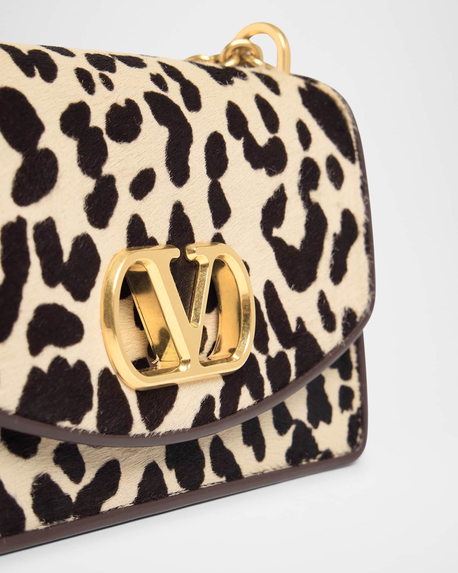 Valentino Garavani Vain Small Leopard Calf Hair Shoulder Bag