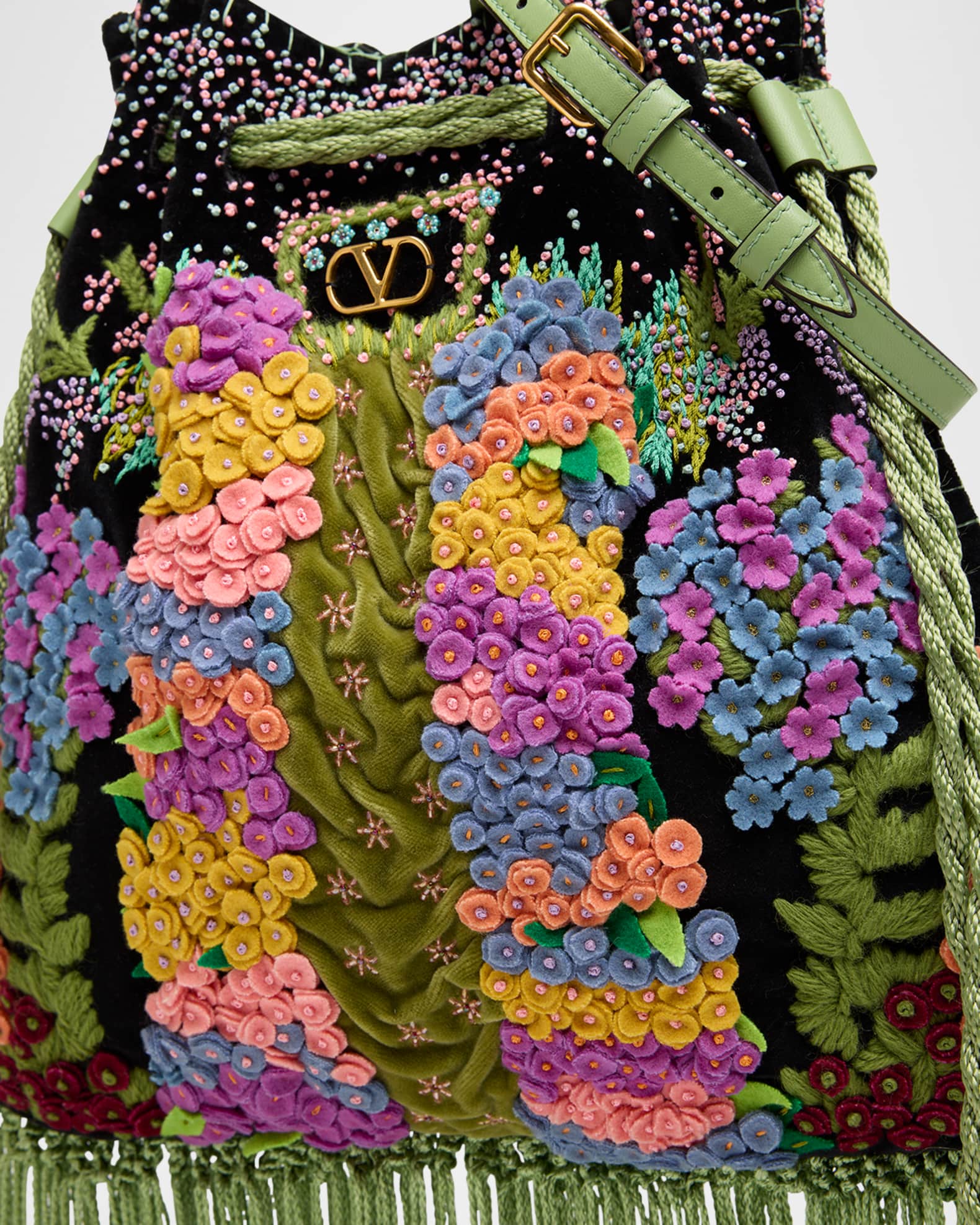 Valentino Garavani Nellcote Floral-Embroidered Suede