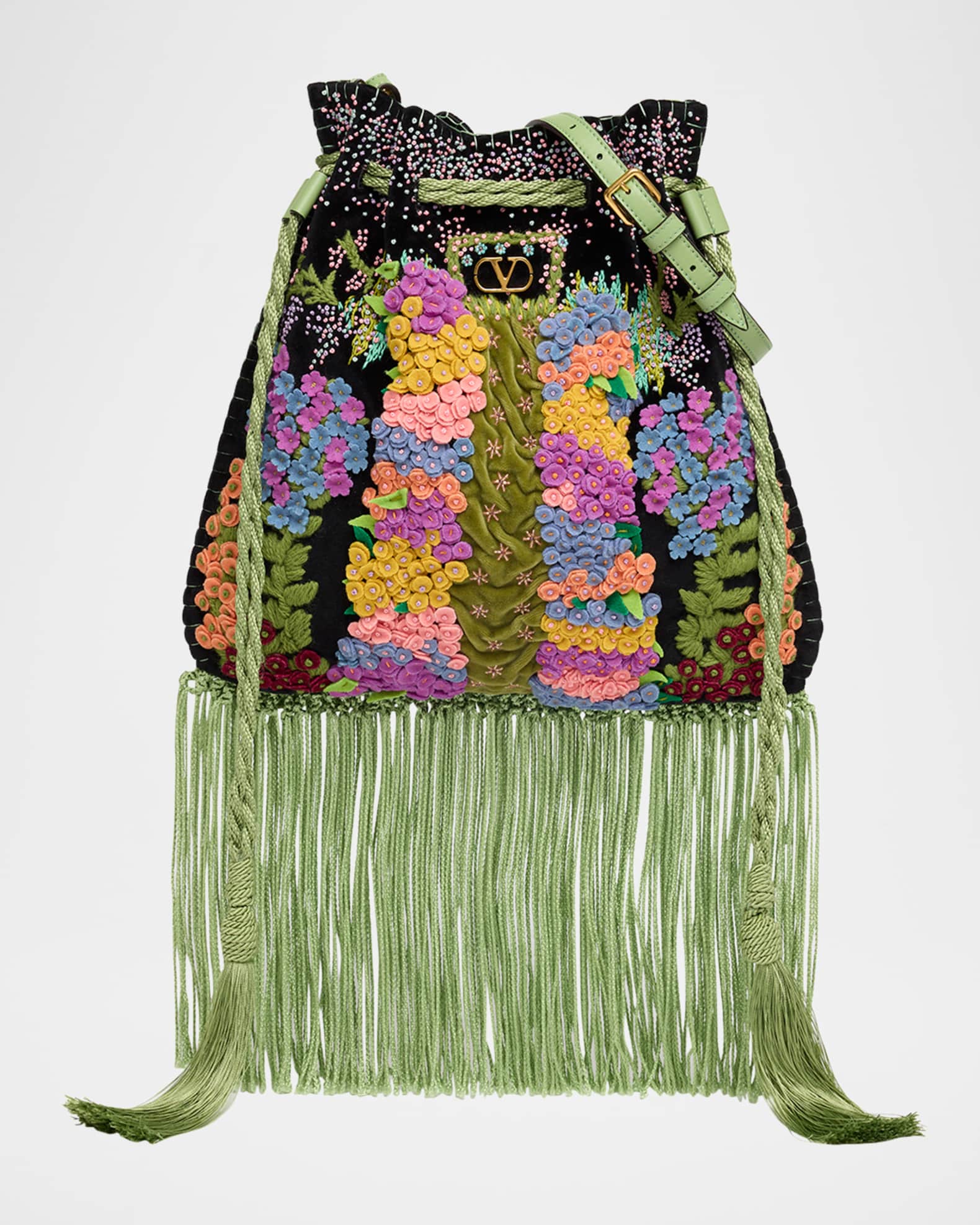 Valentino Garavani Nellcote Floral-Embroidered Suede