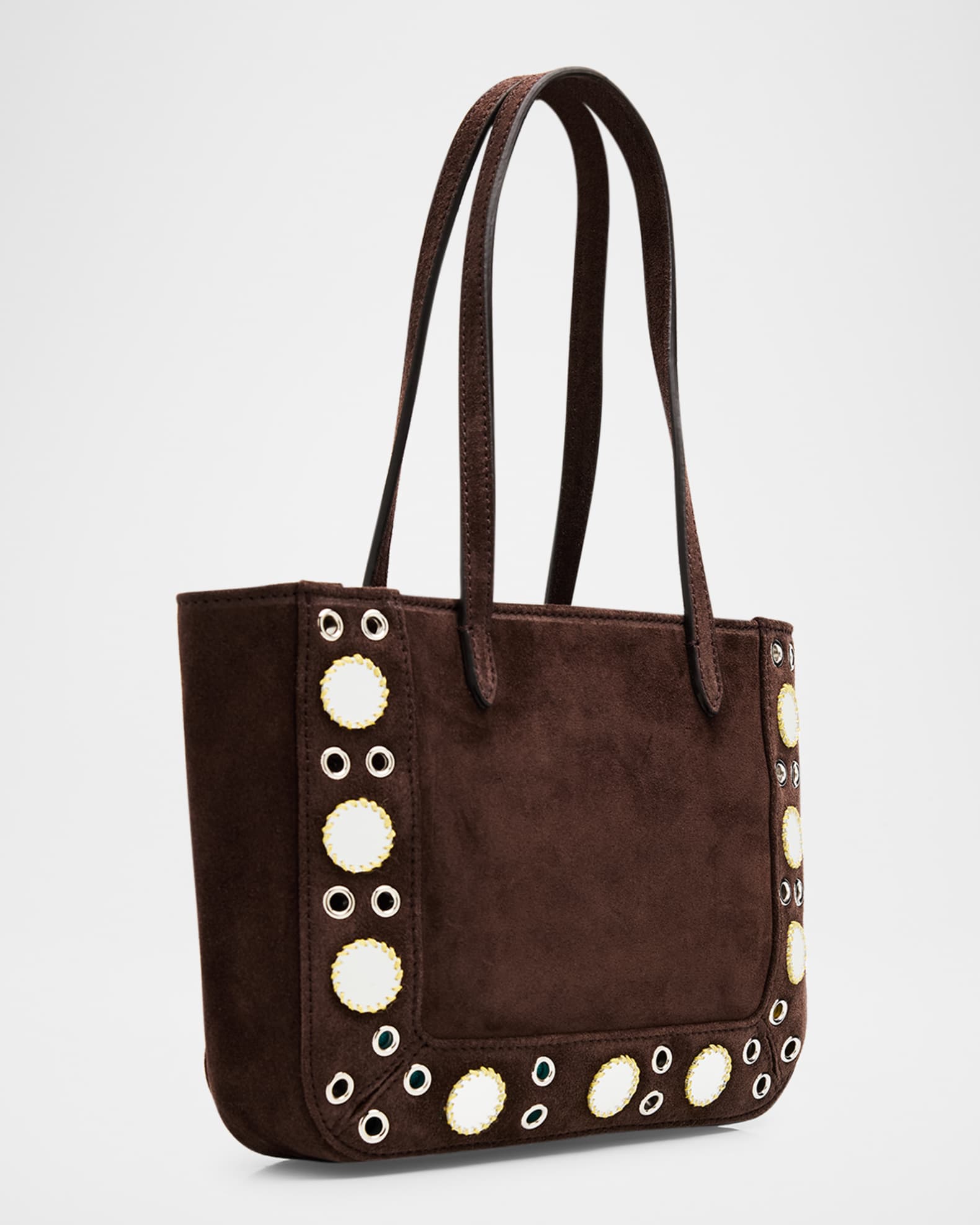 Valentino Garavani Nellcote Mirror-Embellished Suede Mini Tote Bag