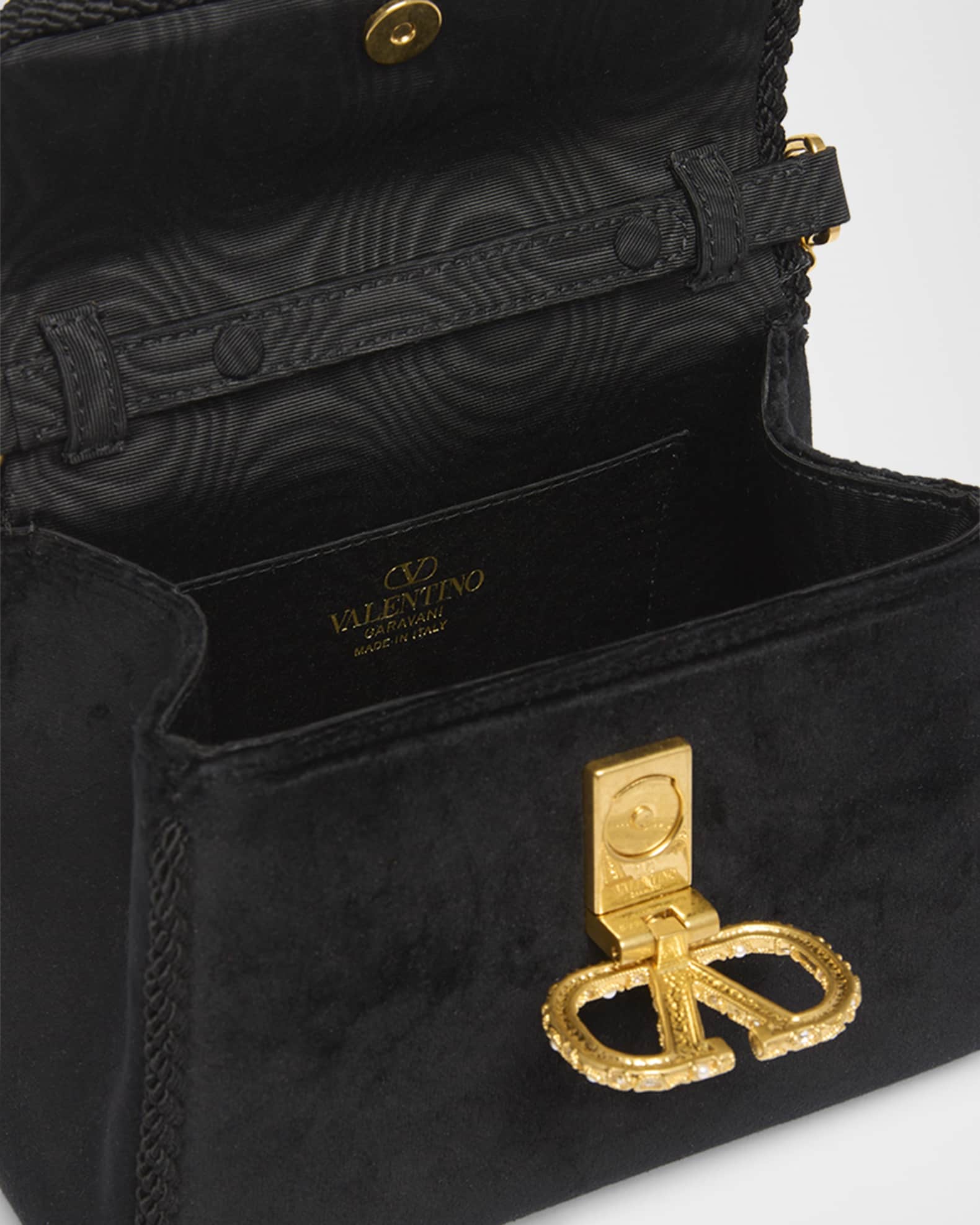 Valentino Garavani VSLING Mini Velvet Top-Handle Bag