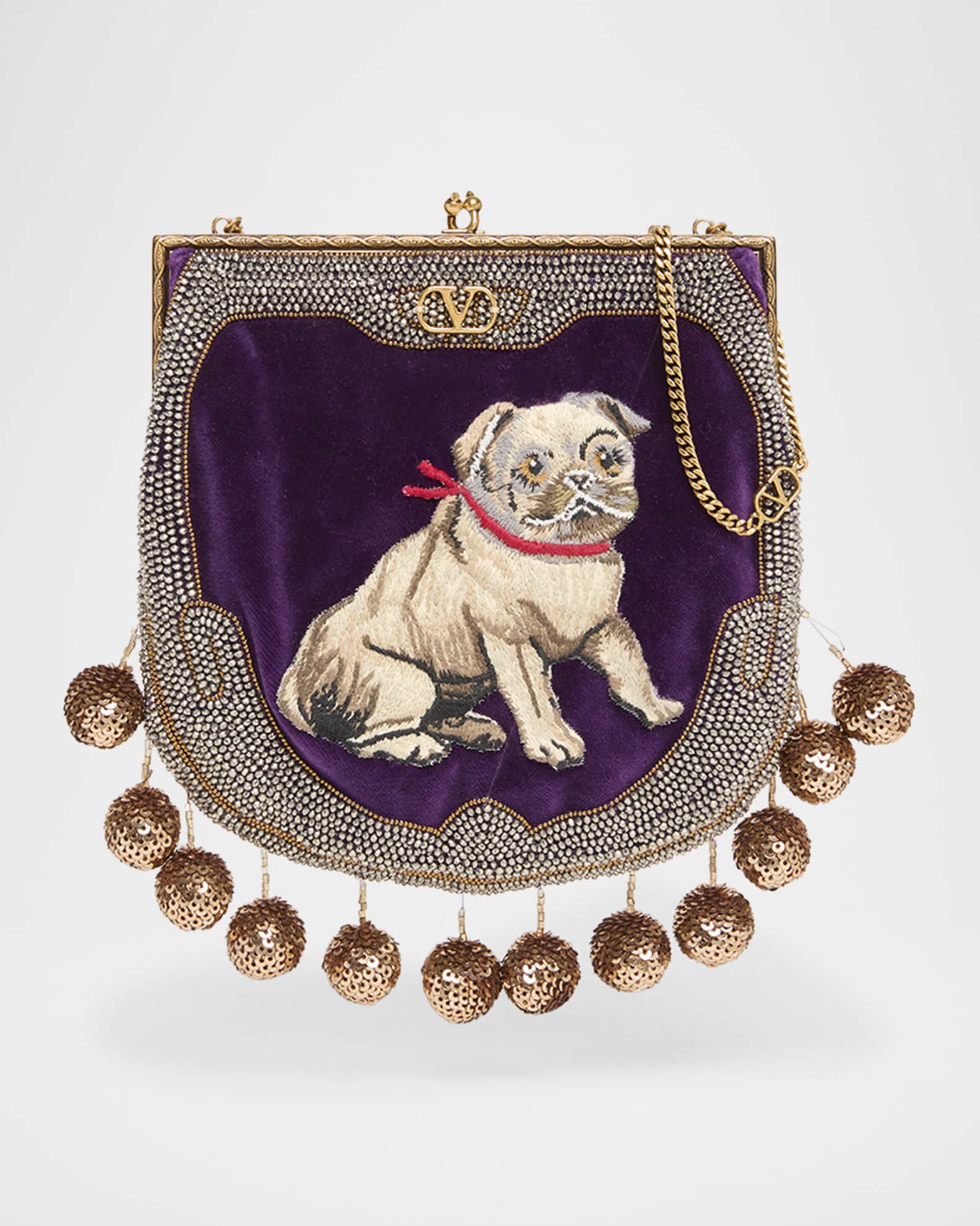 Valentino Garavani Nellcote Fairytales Dog Velvet Minaudiere