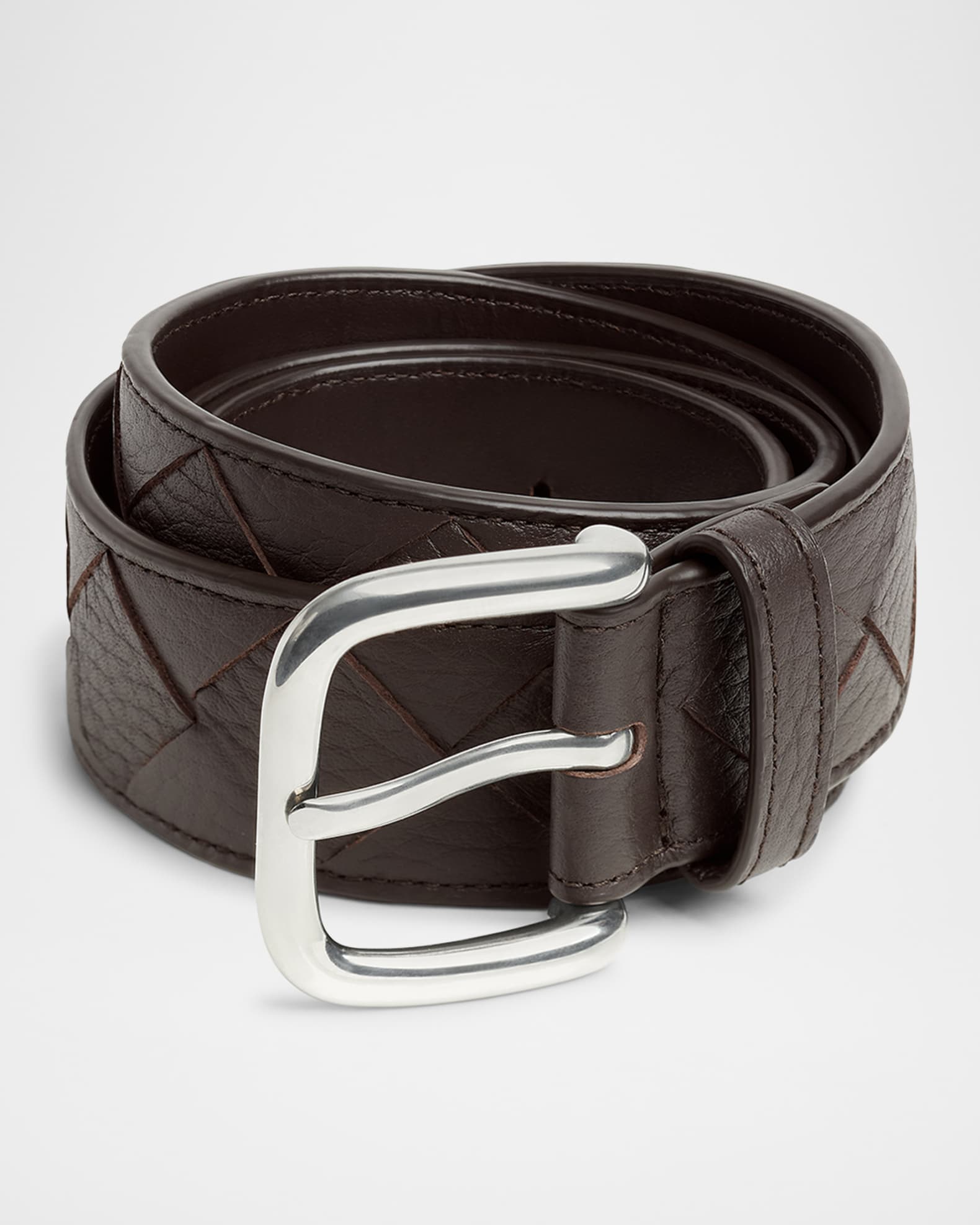 Men's Intrecciato Leather Belt 0