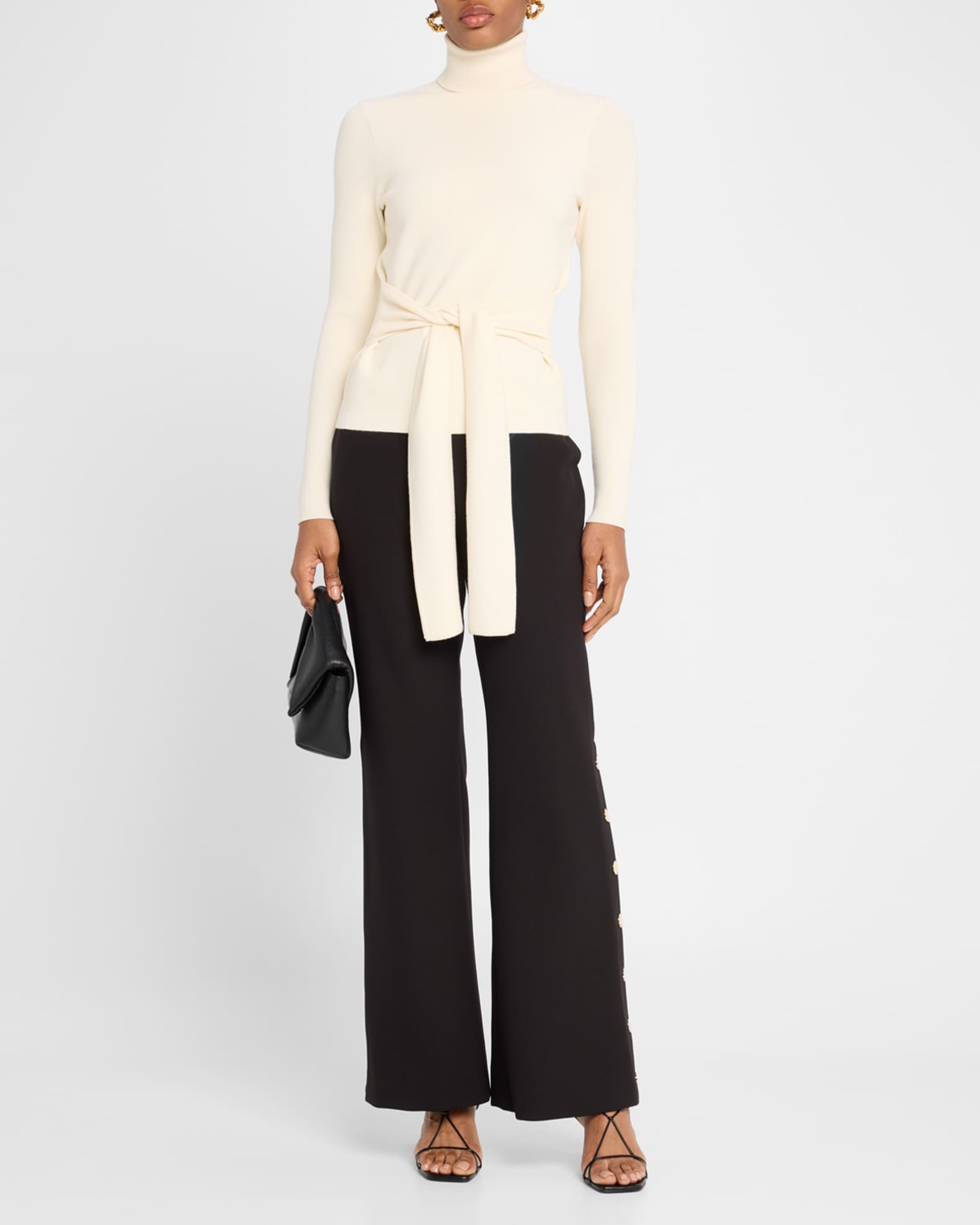 Brielle Tie-Front Turtleneck Top 1