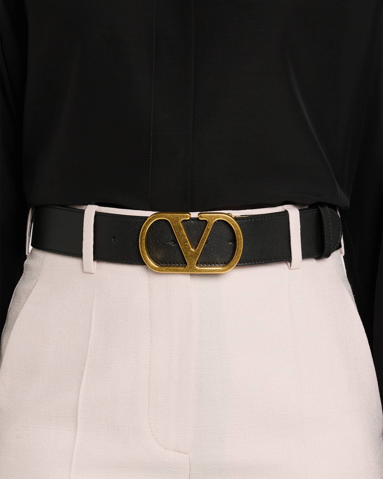 Reversible VLogo Signature Signature Leather Belt, 40mm 1