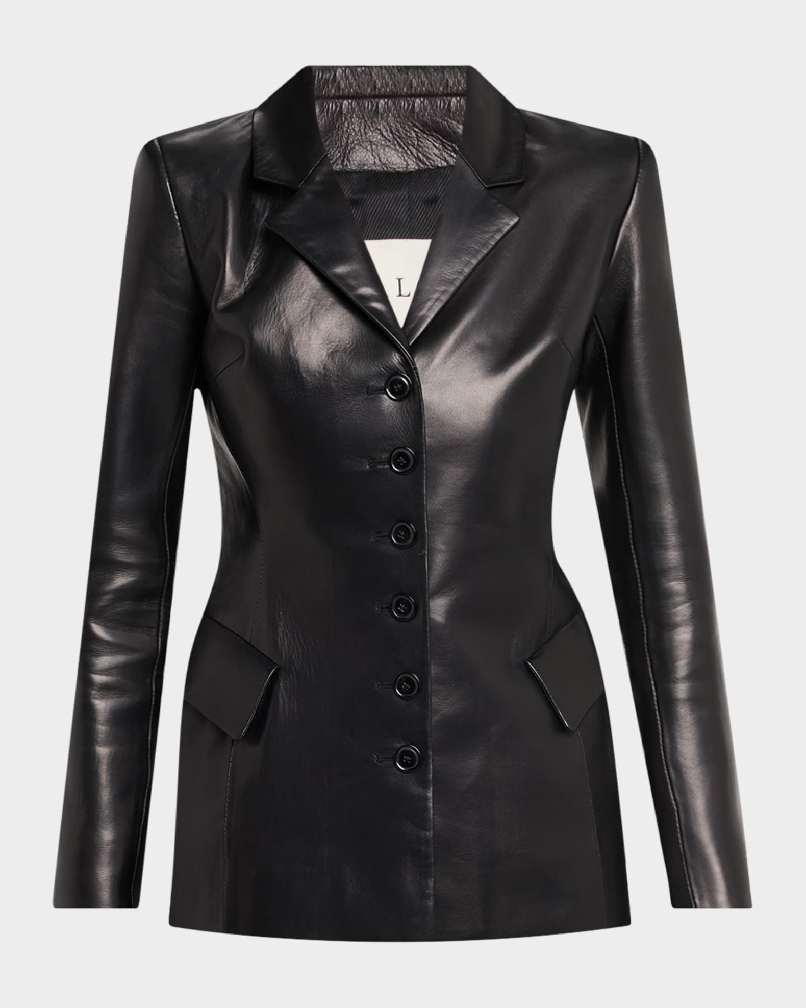 Morelli Leather Single-Breasted Bar Jacket