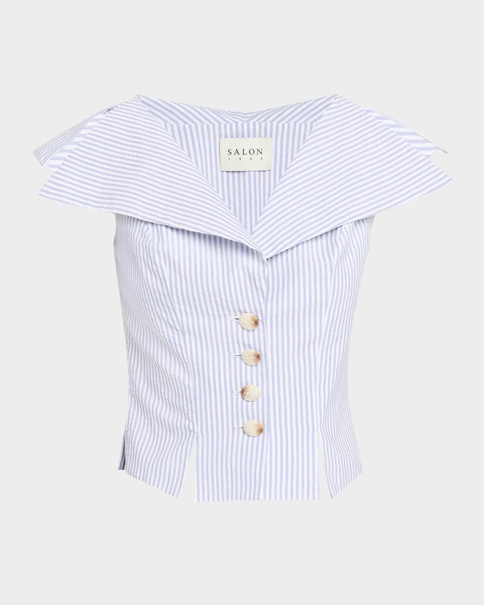 Jacopo Seersucker Sailor Top 0