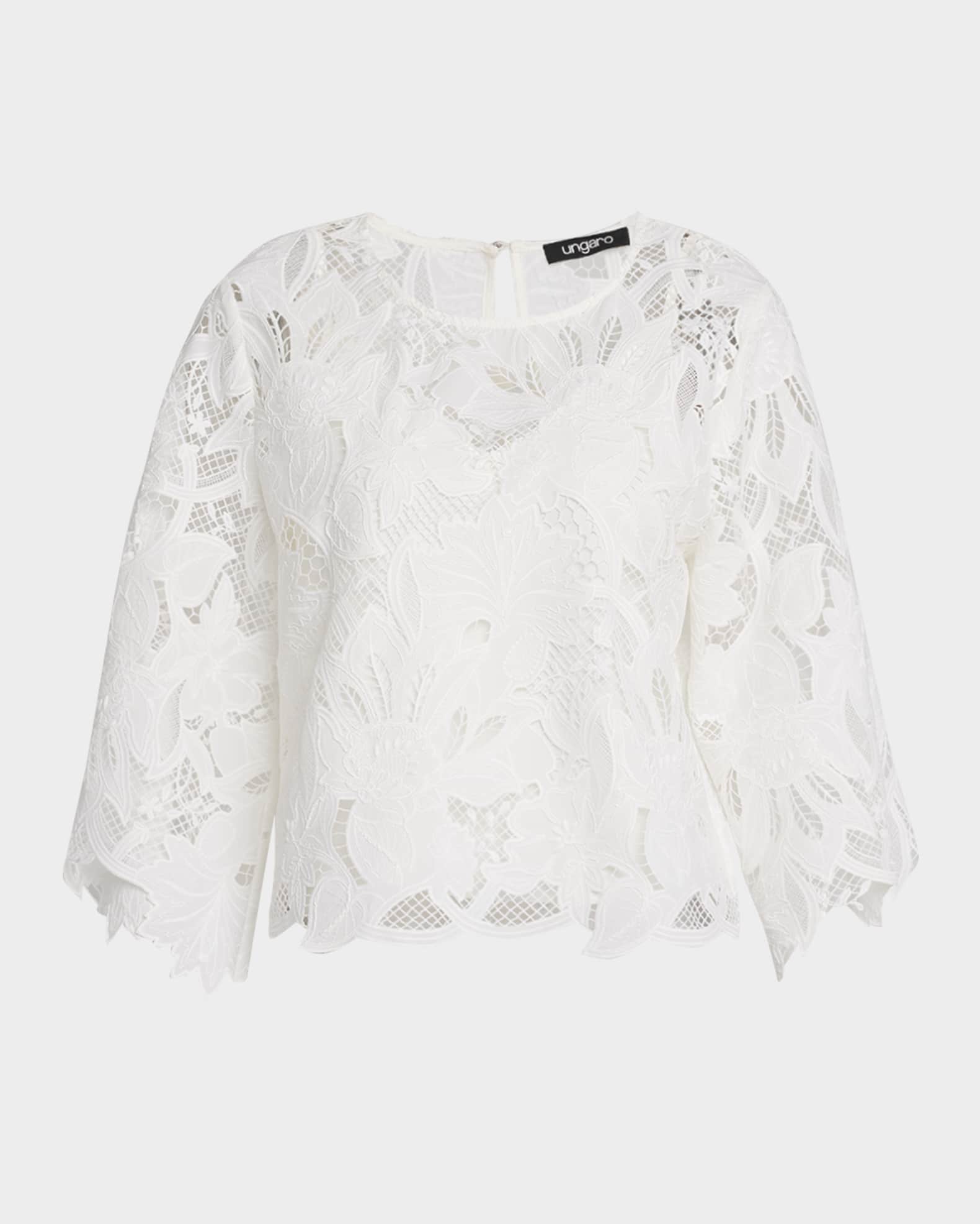 Vienna Embroidered Floral Lace Blouse 0