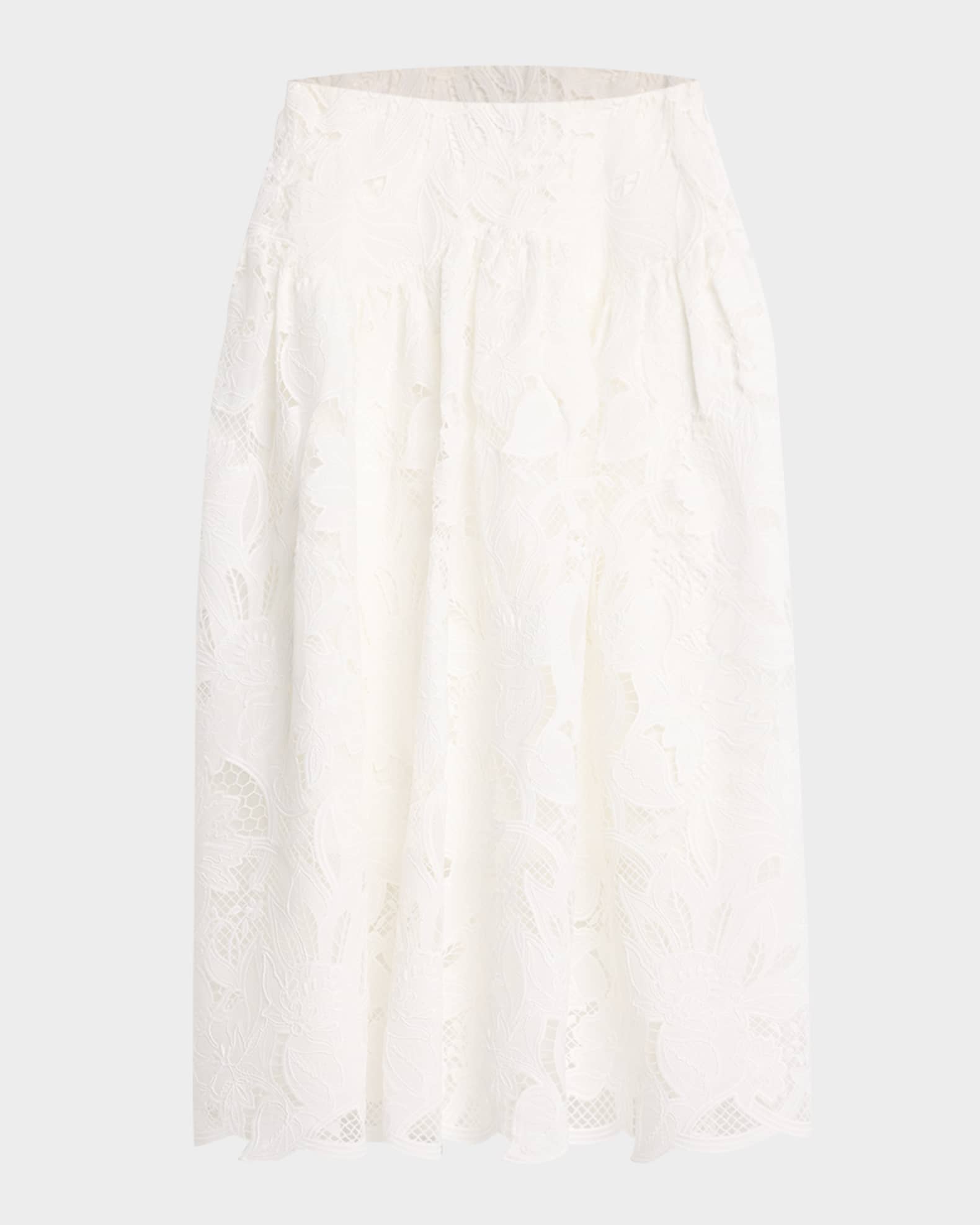 Roxie Embroidered Floral Lace Midi Skirt