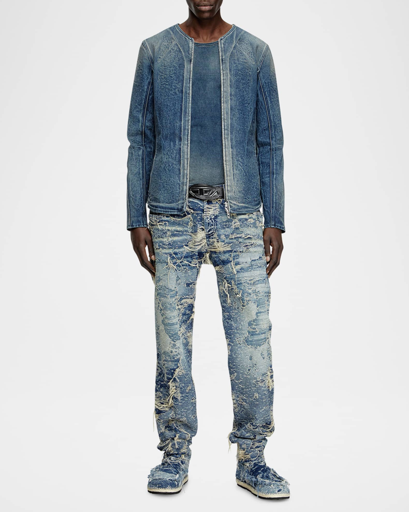 Men's Destroyed Tapered Jeans 1