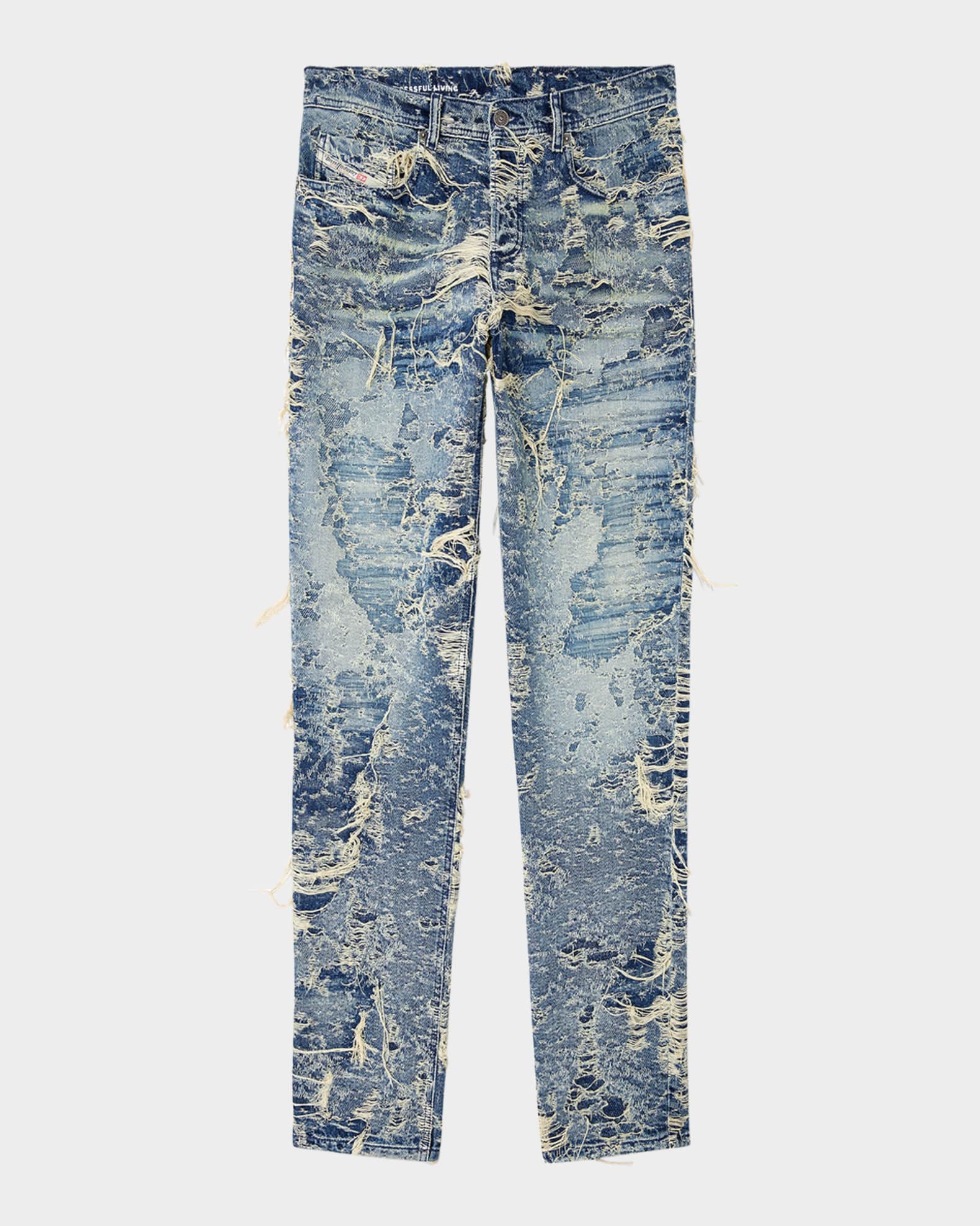 Men's Destroyed Tapered Jeans 0