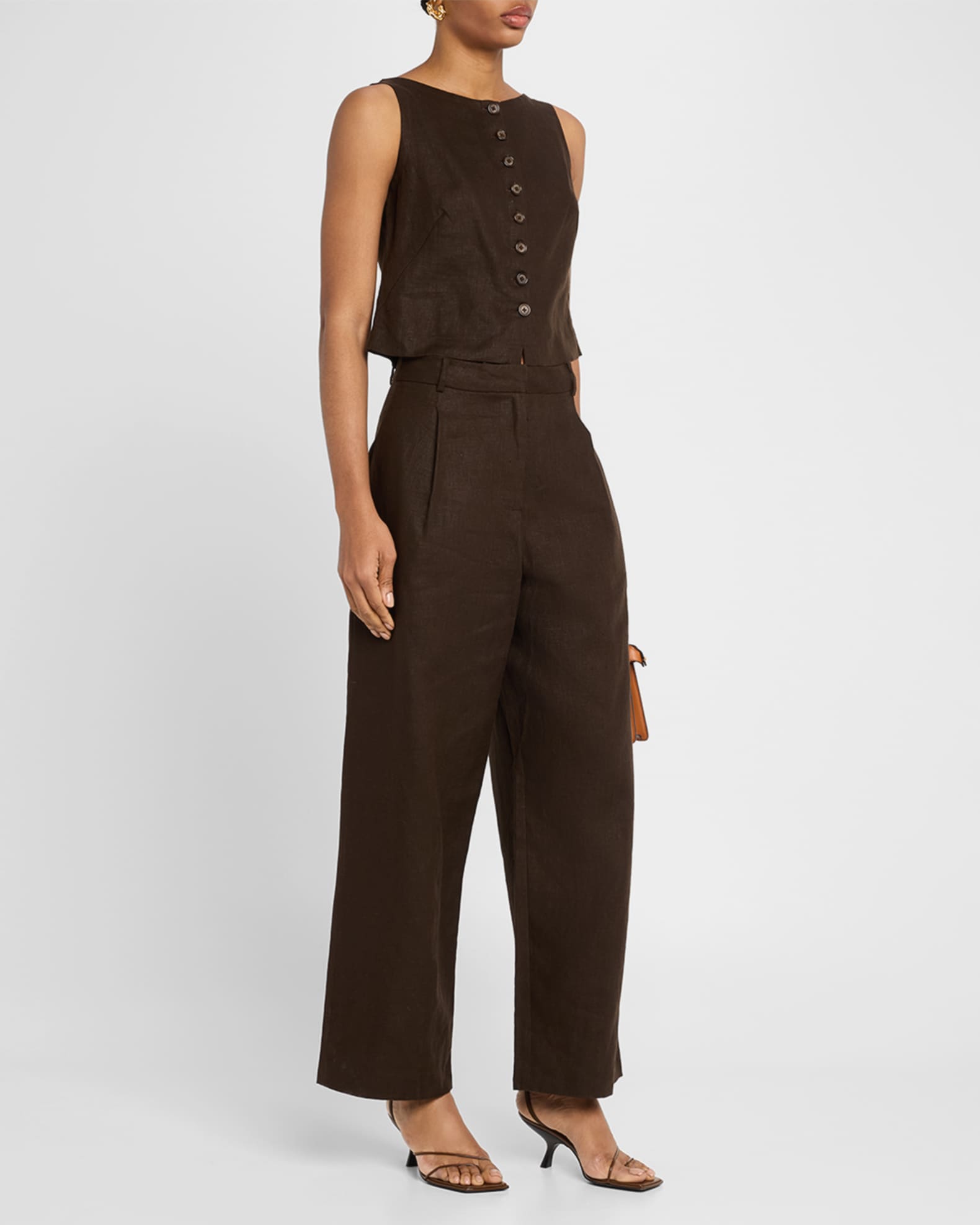 Elia Cropped Linen Top 1