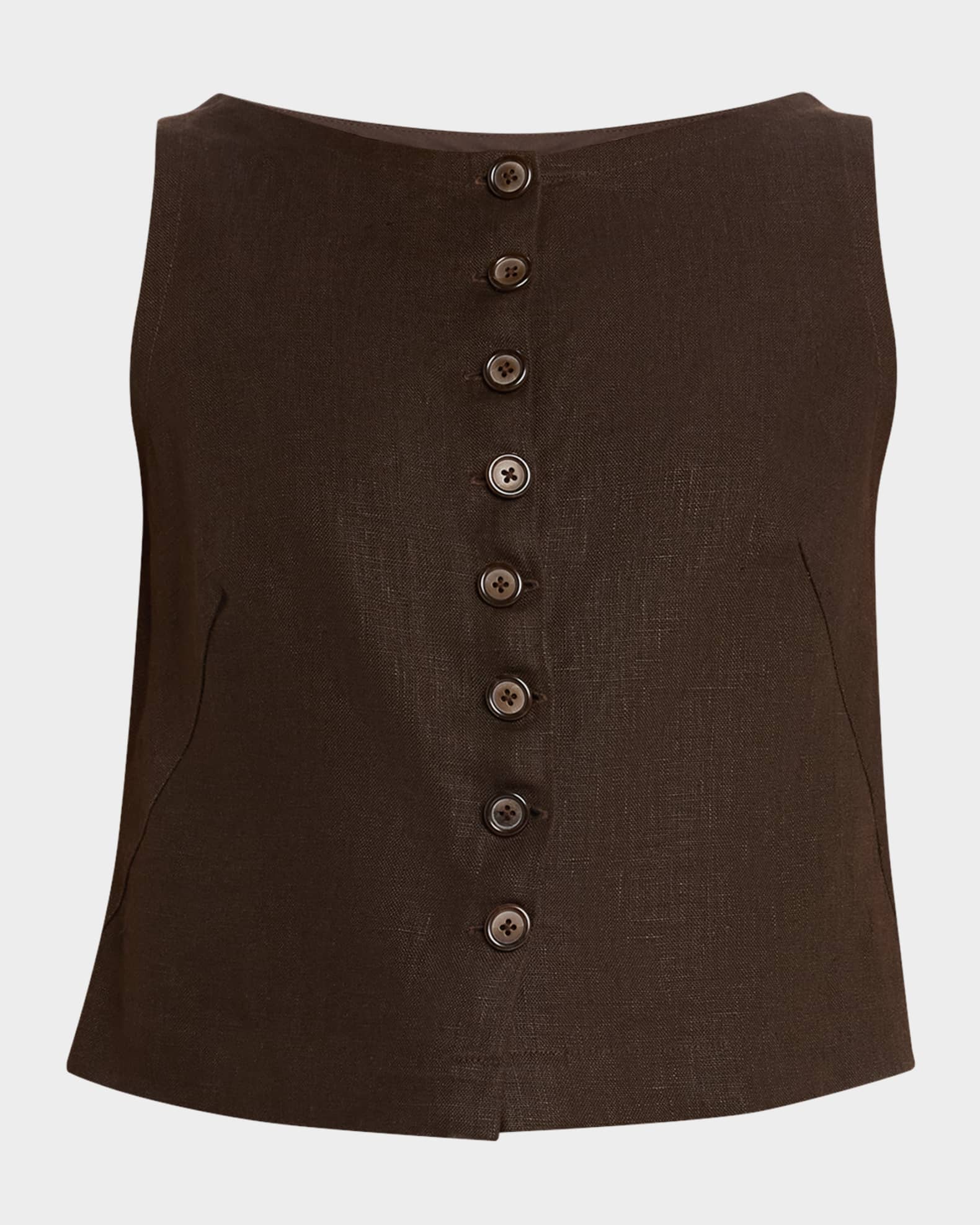 Elia Cropped Linen Top 0