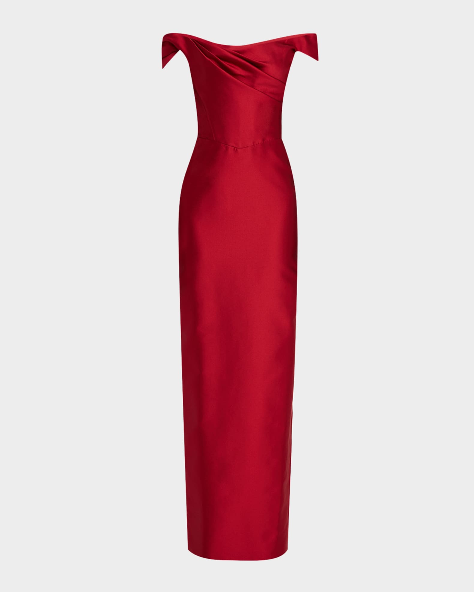 Draped Off-The-Shoulder Column Gown 0