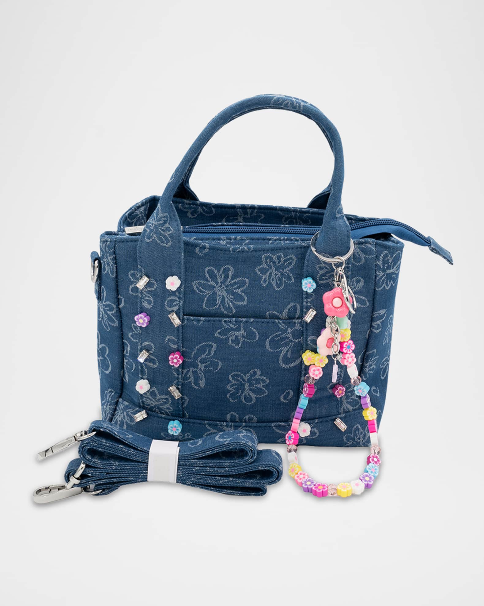 Denim Handbag W/ Charms 1